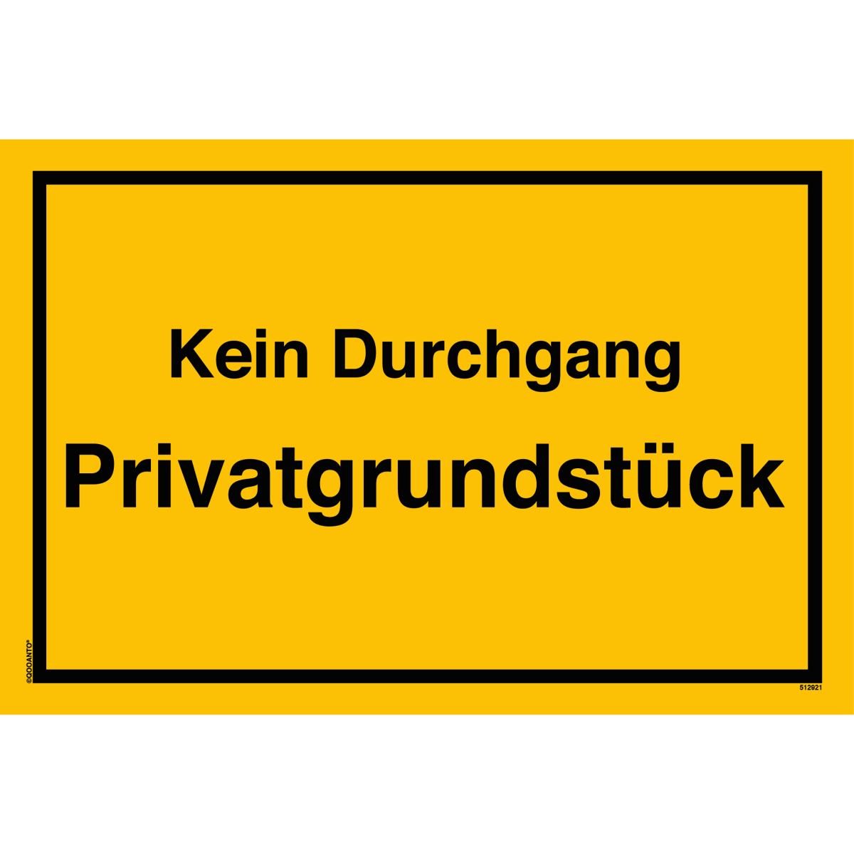 Kein Durchgang Privatgrundstück Schild aus Alu-Verbund mit UV-Schutz - QOOANTO-SIGN