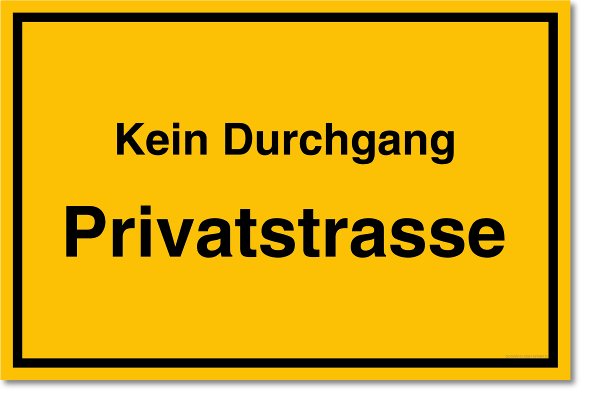 Privatstrasse Kein Durchgang Schild aus Alu-Verbund mit UV-Schutz - QOOANTO-SIGN