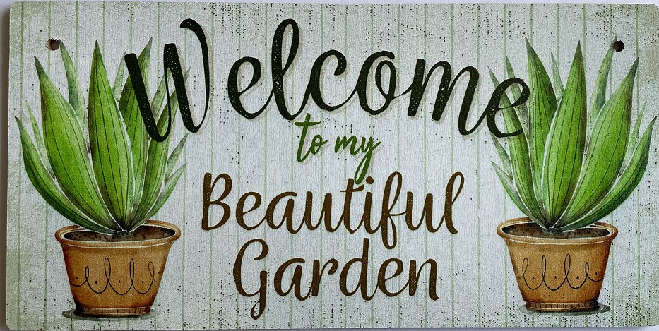 Welcome to my Beautiful Garden Dekoration Schild aus Holz - QOOANTO-SIGN