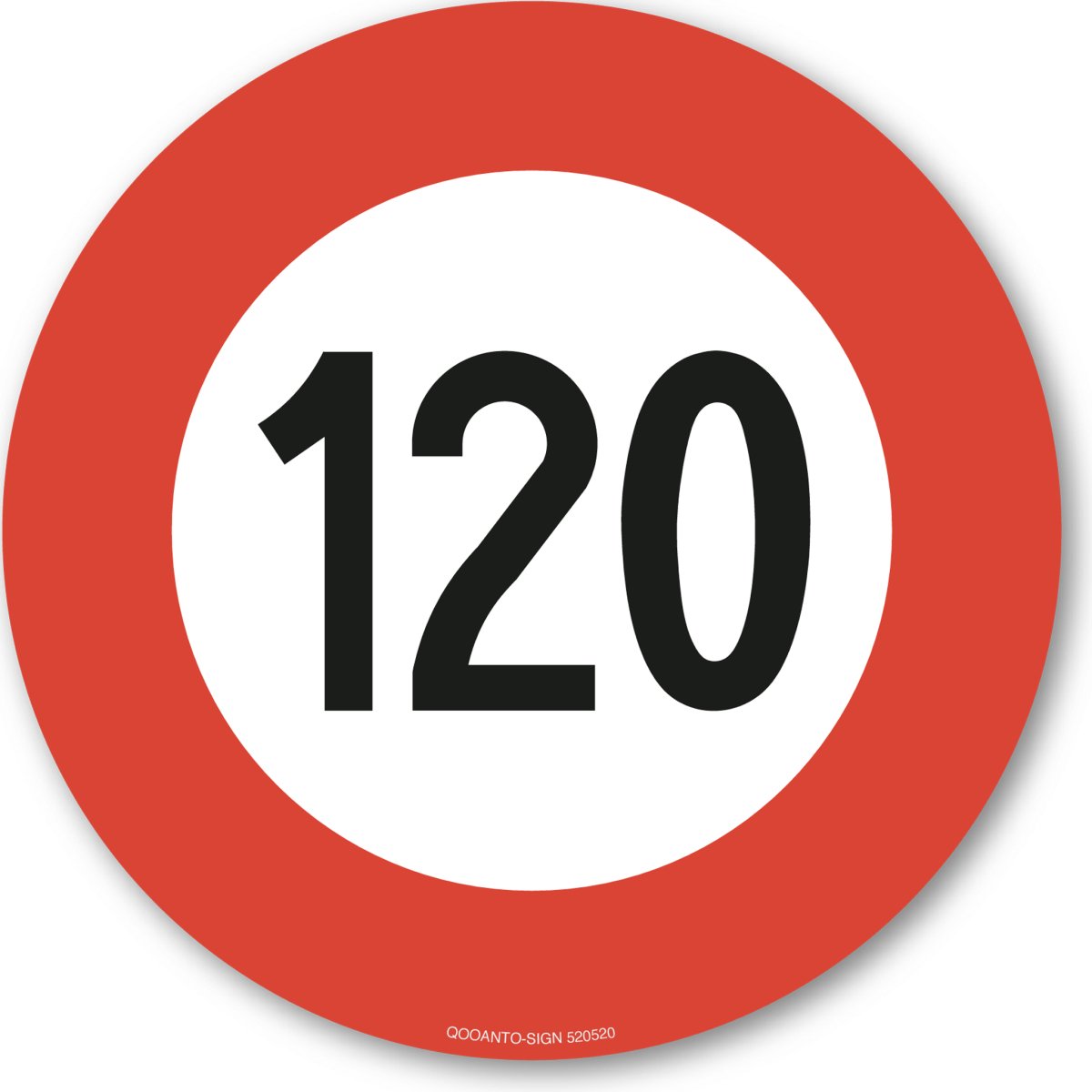 120 Höchstgeschwindigkeit Verkehrsschild oder Aufkleber aus Alu-Verbund oder Selbstklebefolie mit UV-Schutz - QOOANTO-SIGN