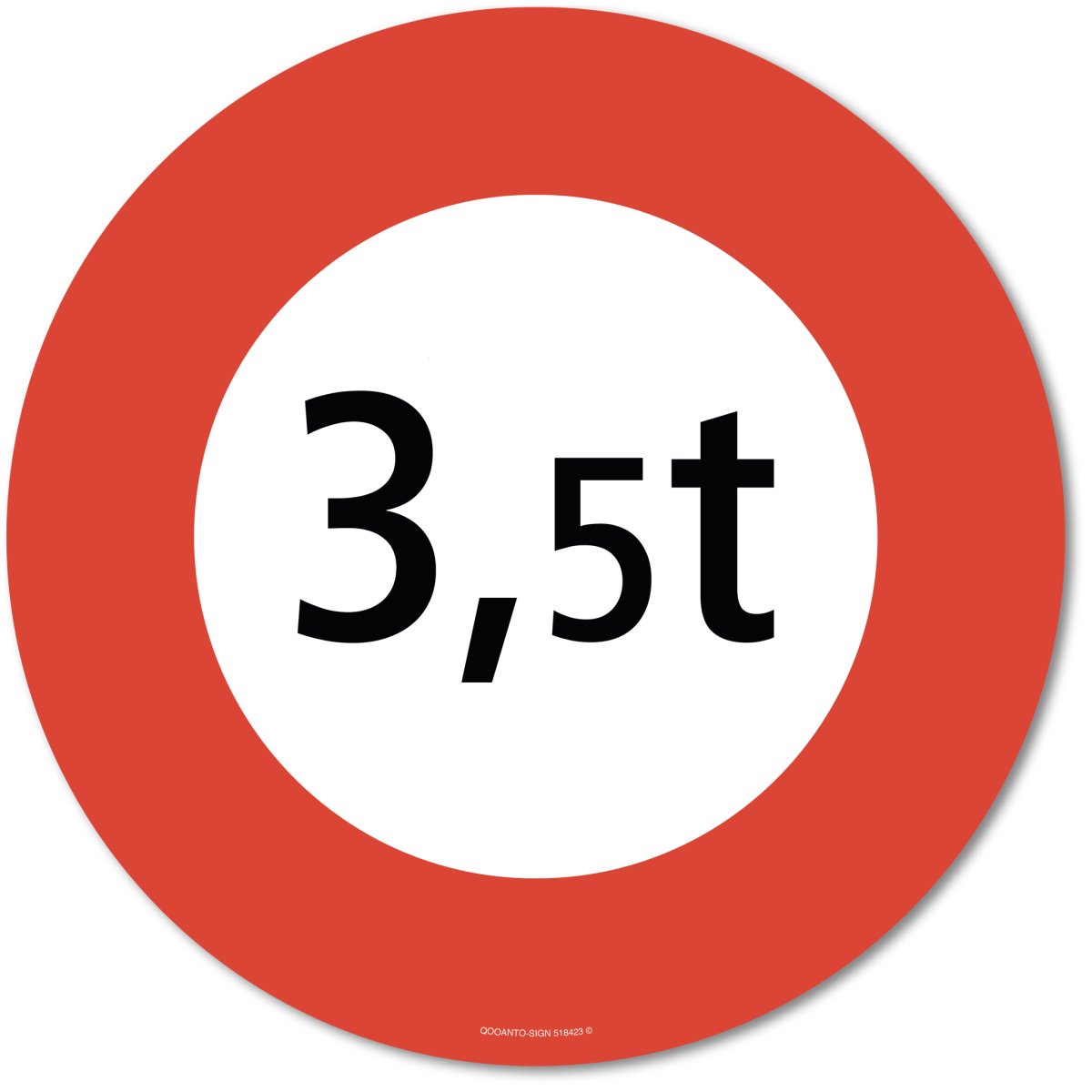 3.5T, Verkehr Verbotsschild, aus Alu-Verbund mit UV-Schutz - QOOANTO-SIGN