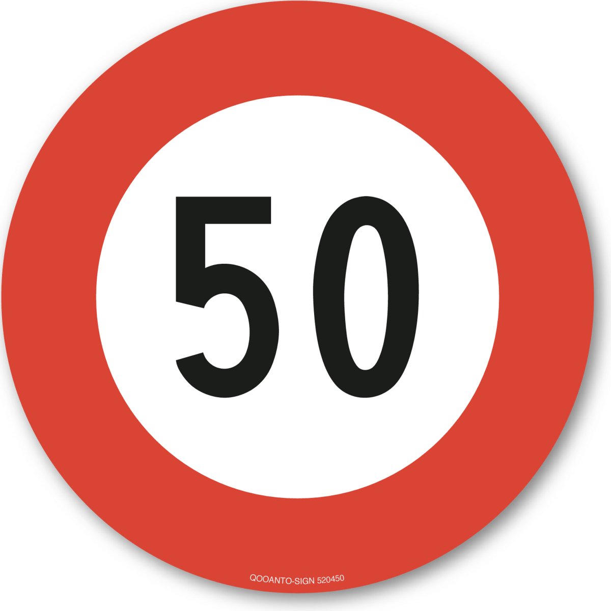 50 Höchstgeschwindigkeit Verkehrsschild oder Aufkleber aus Alu-Verbund oder Selbstklebefolie mit UV-Schutz - QOOANTO-SIGN