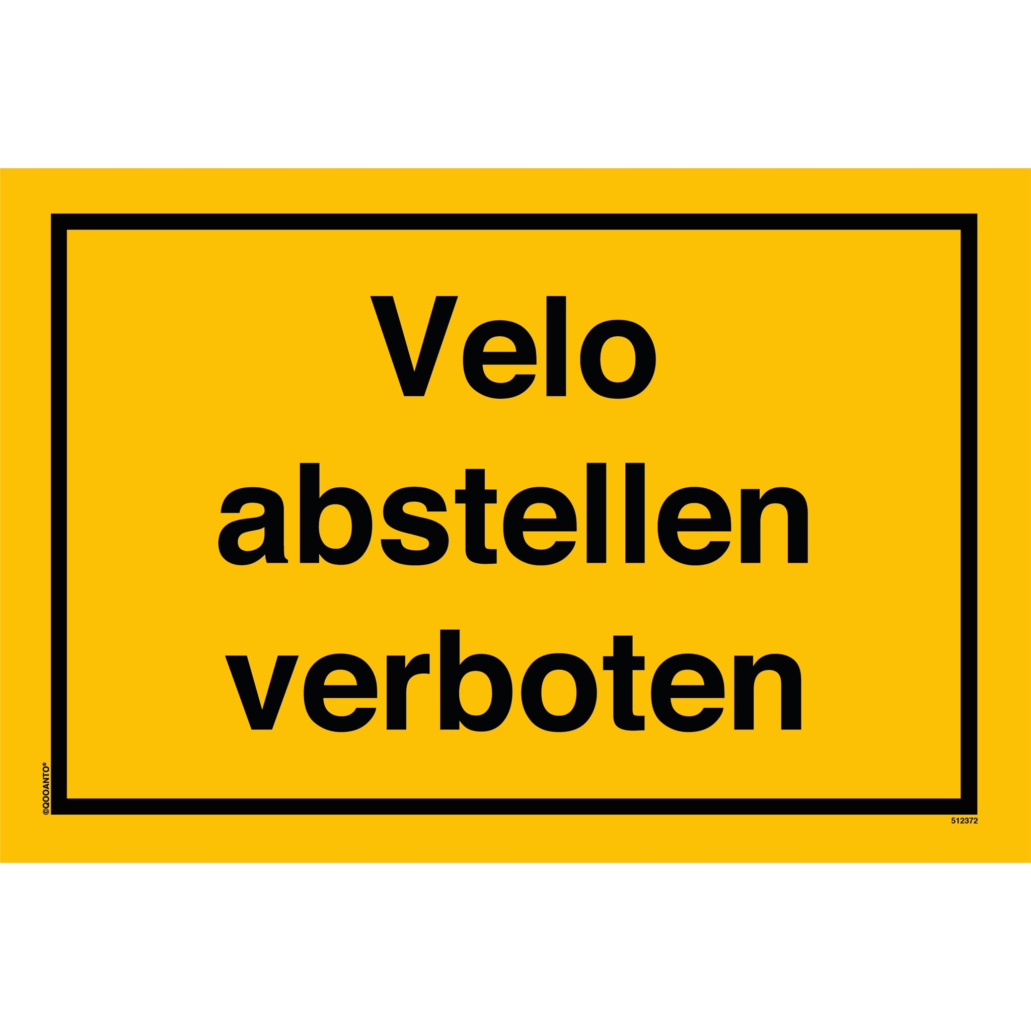 Velo abstellen verboten, gelb, Schild oder Aufkleber