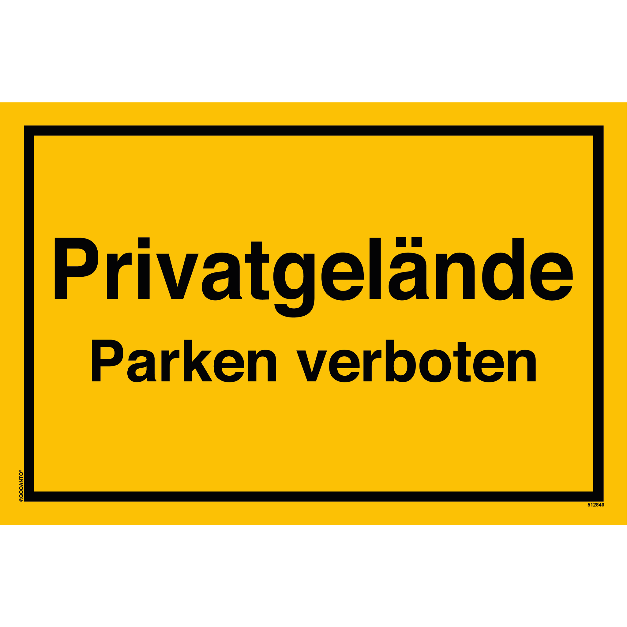 Privatgelände Parken verboten, gelb, Schild