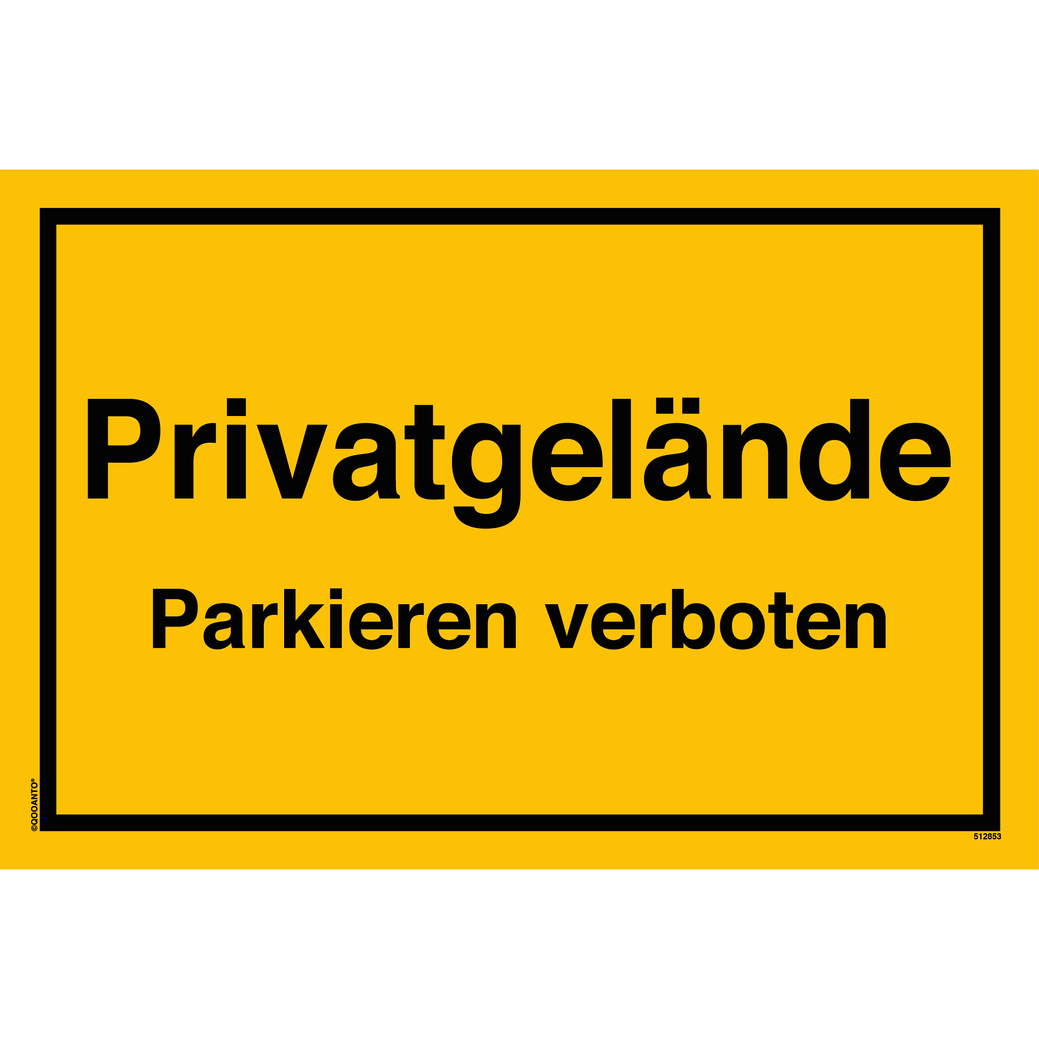 Privatgelände Parkieren verboten, gelb, Schild