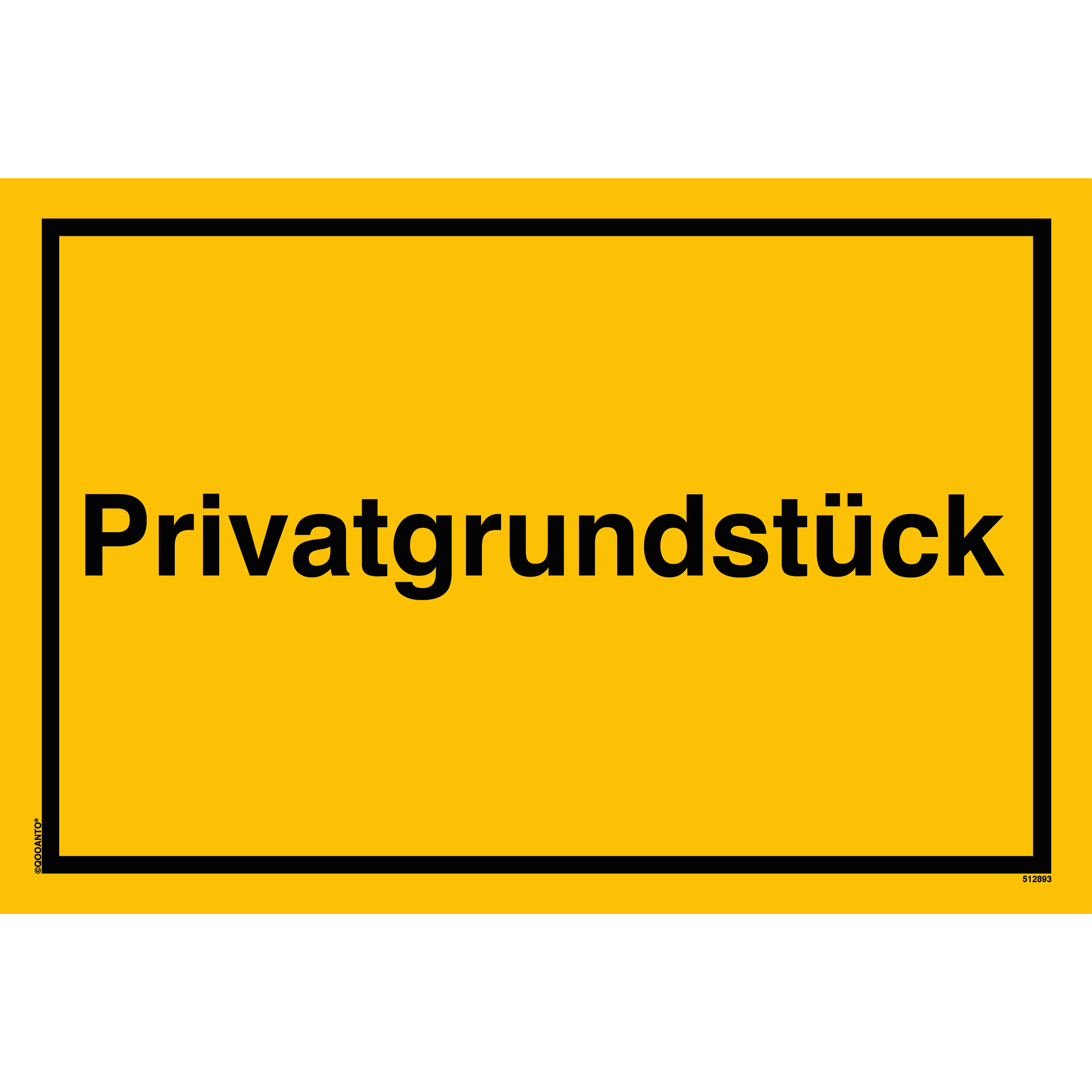 Privatgrundstück, gelb, Schild oder Aufkleber