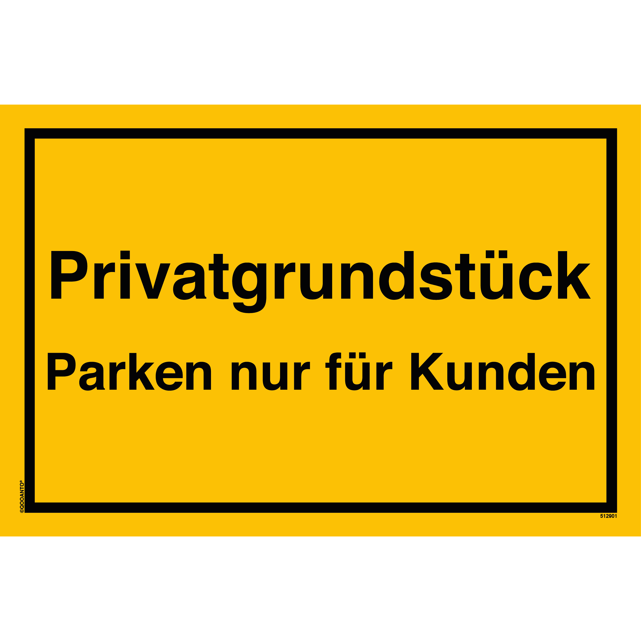 Privatgrundstück Parken nur für Kunden, gelb, Schild