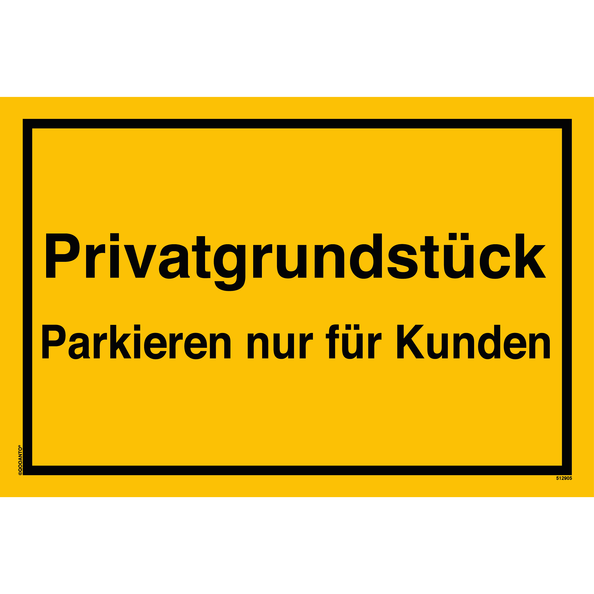 Privatgrundstück Parkieren nur für Kunden, gelb, Schild