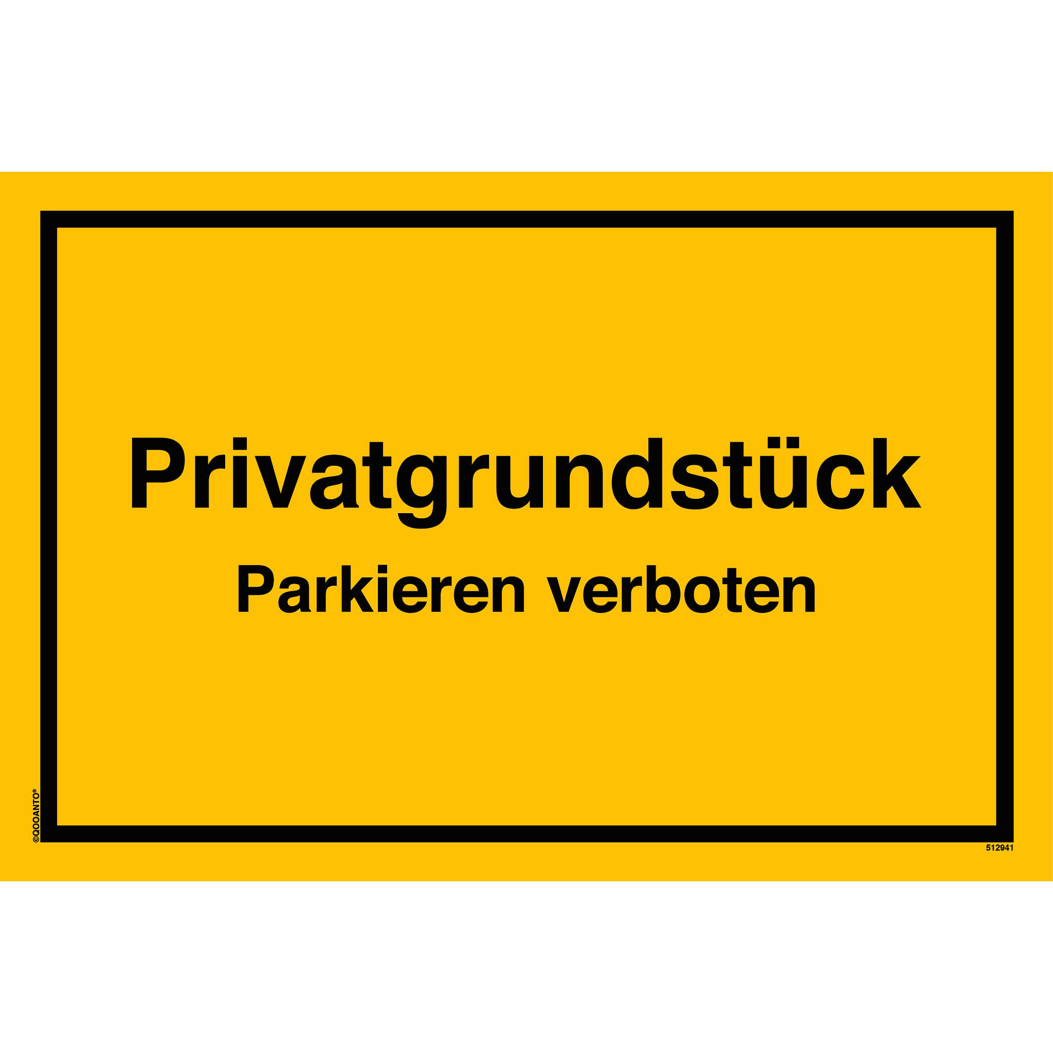 Privatgrundstück Parkieren verboten, gelb, Schild