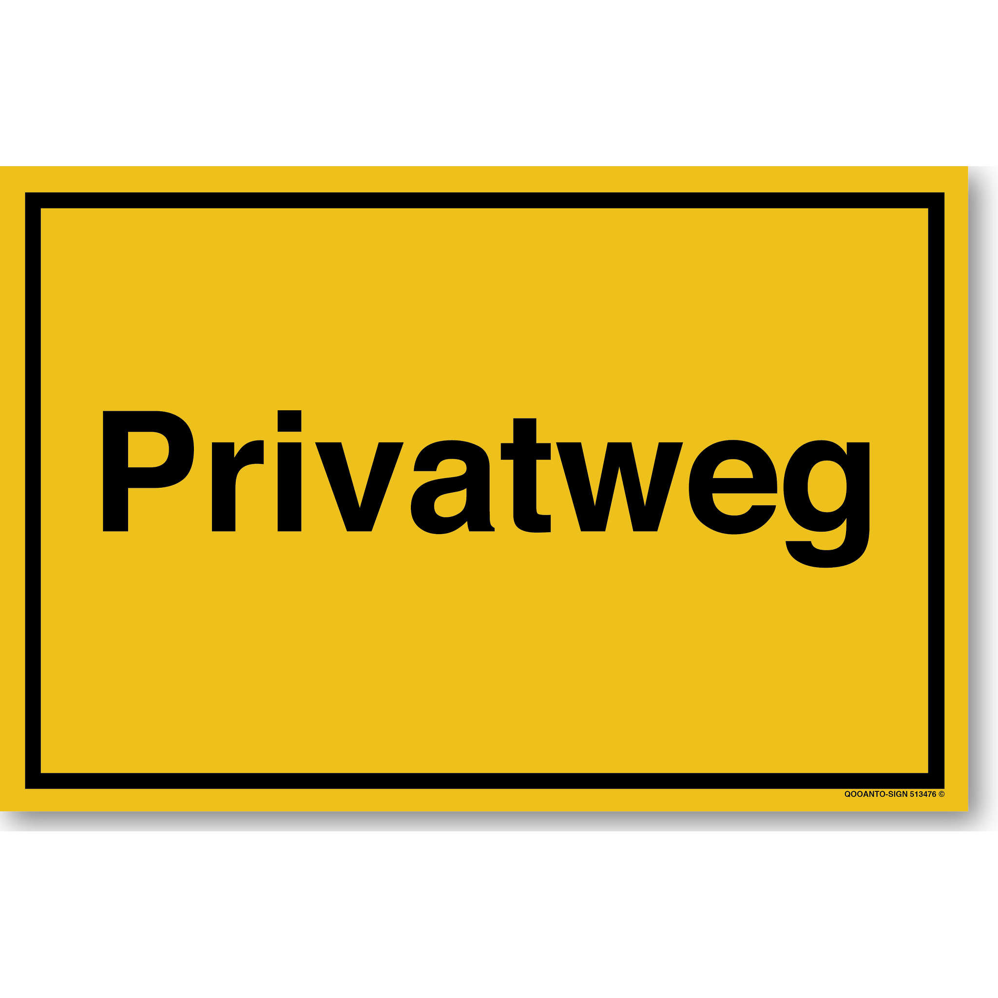 Privatweg, gelb, Schild oder Aufkleber