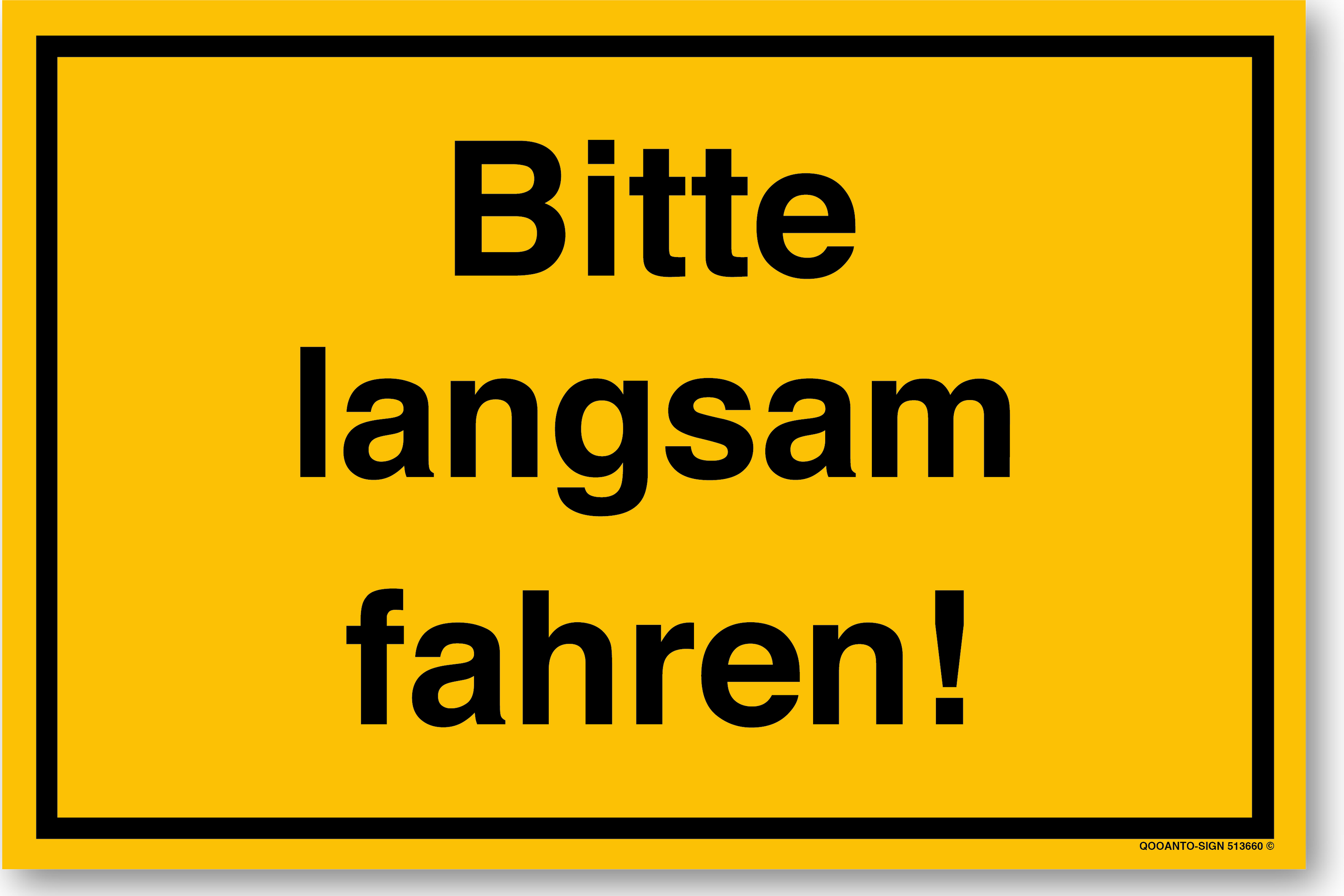 Bitte langsam fahren!, gelb, Schild oder Aufkleber
