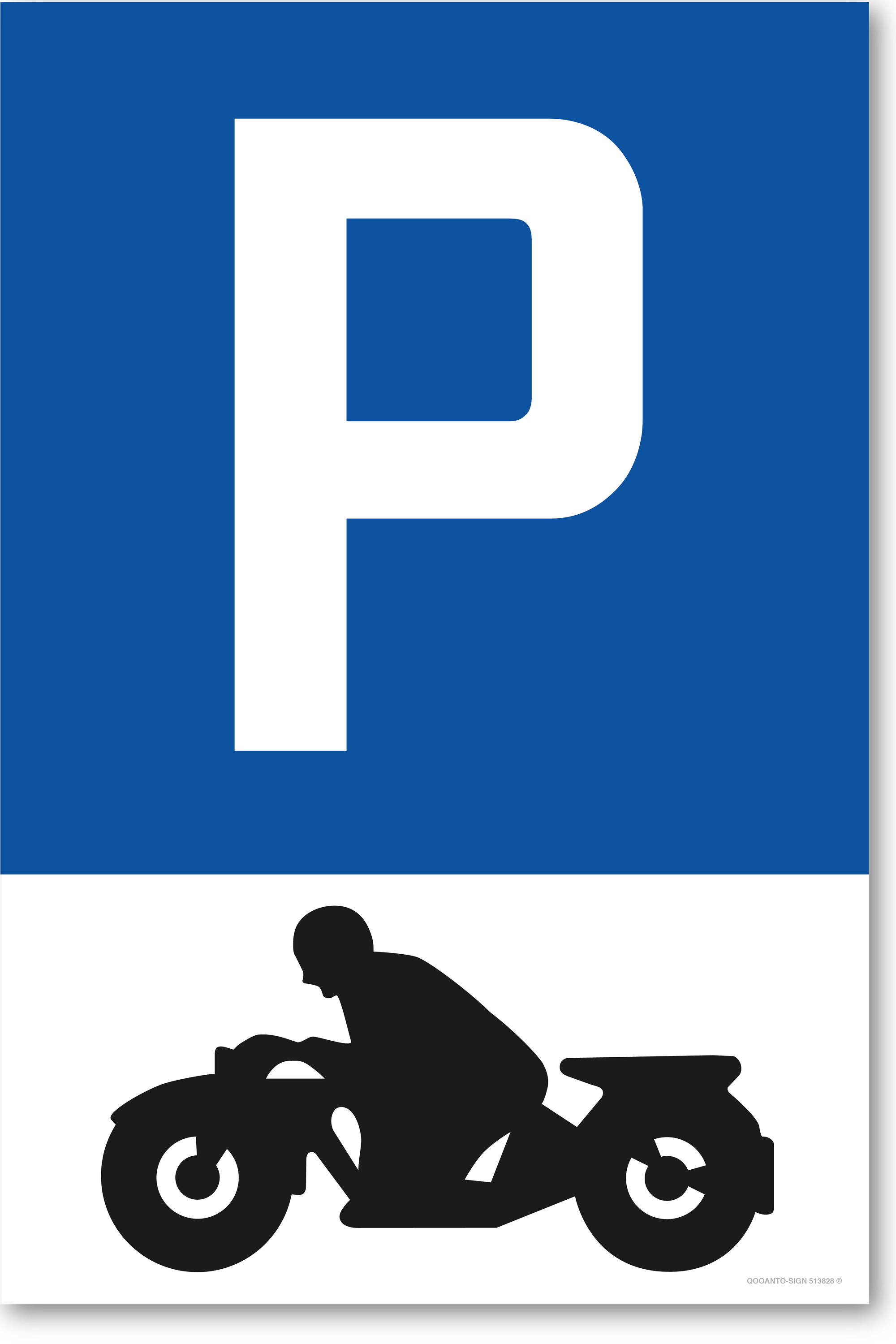 Motorrad - Parkplatzschild hochformat