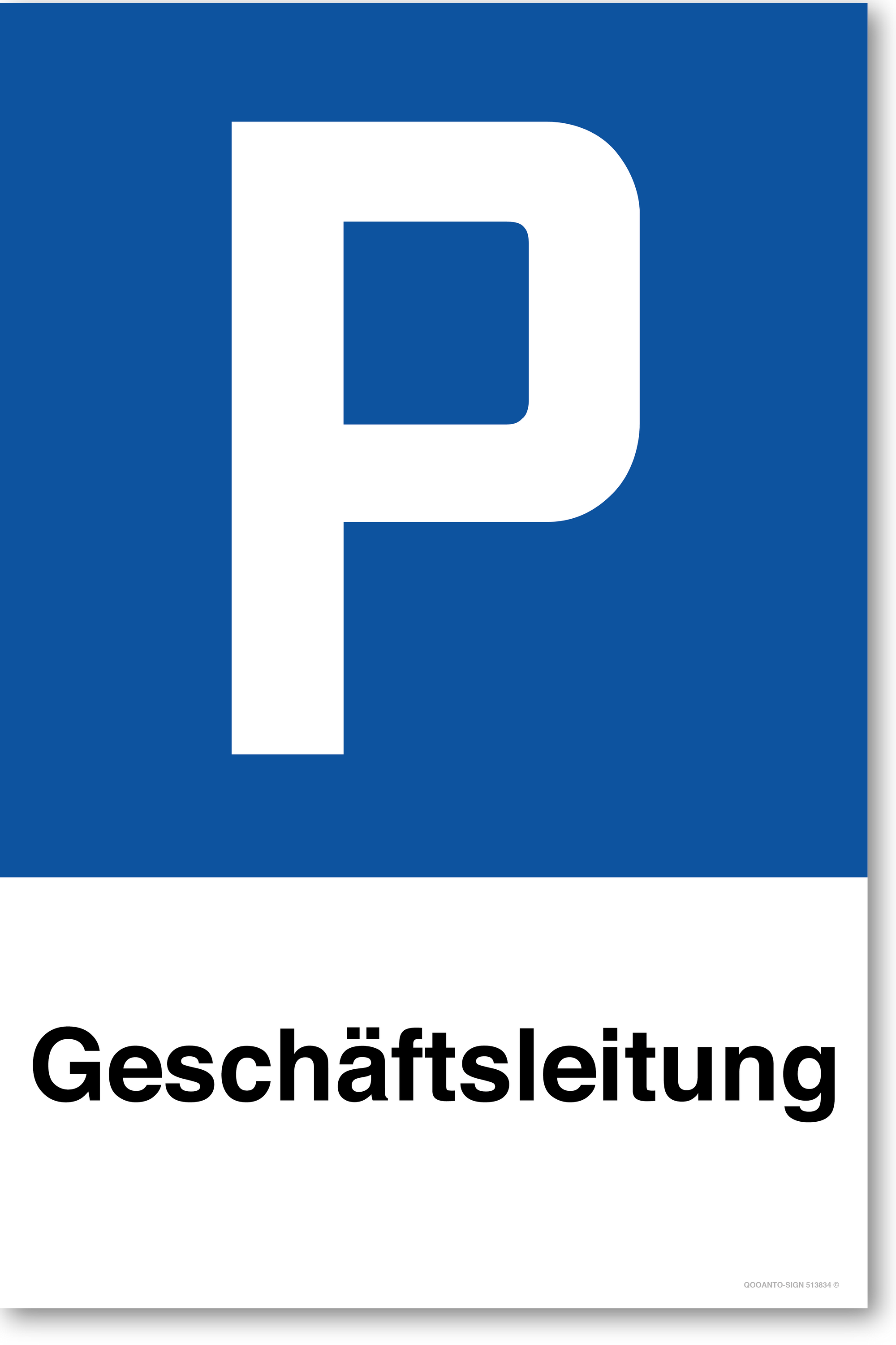 Geschäftsleitung - Parkplatzschild hochformat