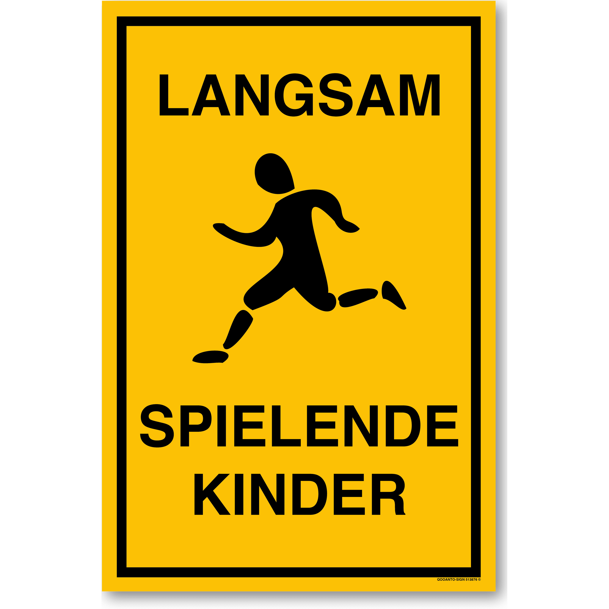 LANGSAM - SPIELENDE KINDER (laufender Junge), Schild oder Aufkleber