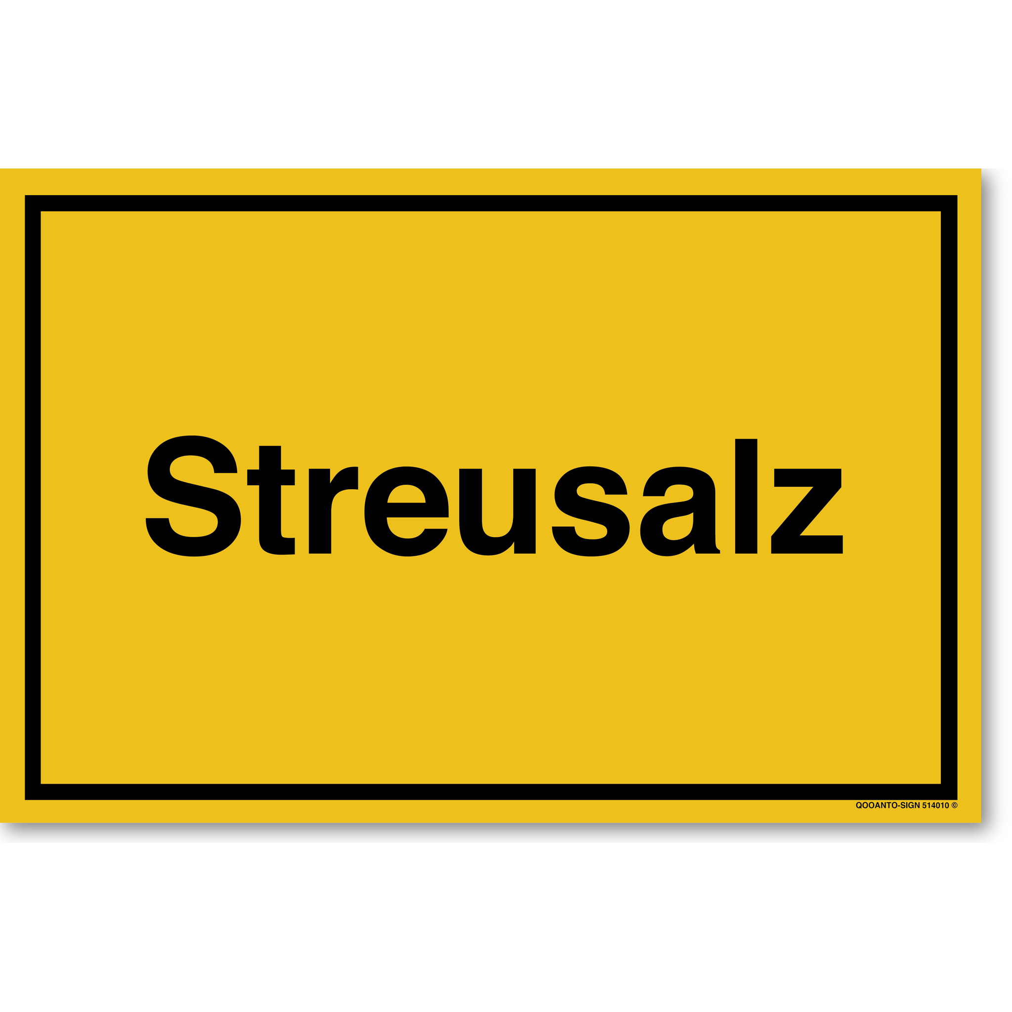 Streusalz, gelb, Schild