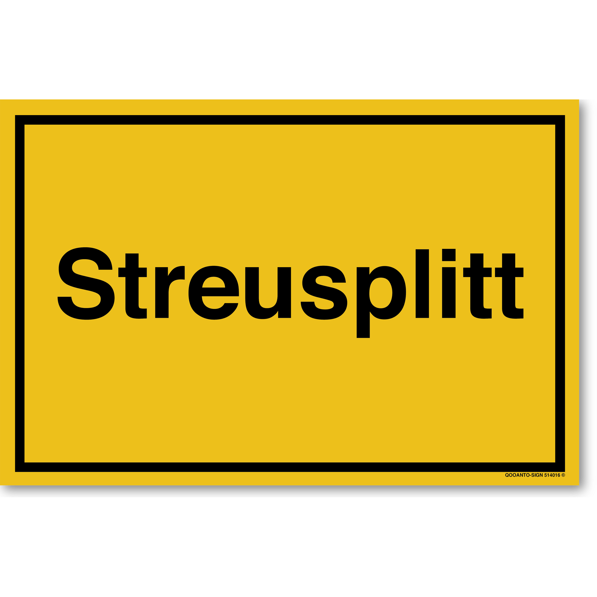 Streusplitt, gelb, Schild