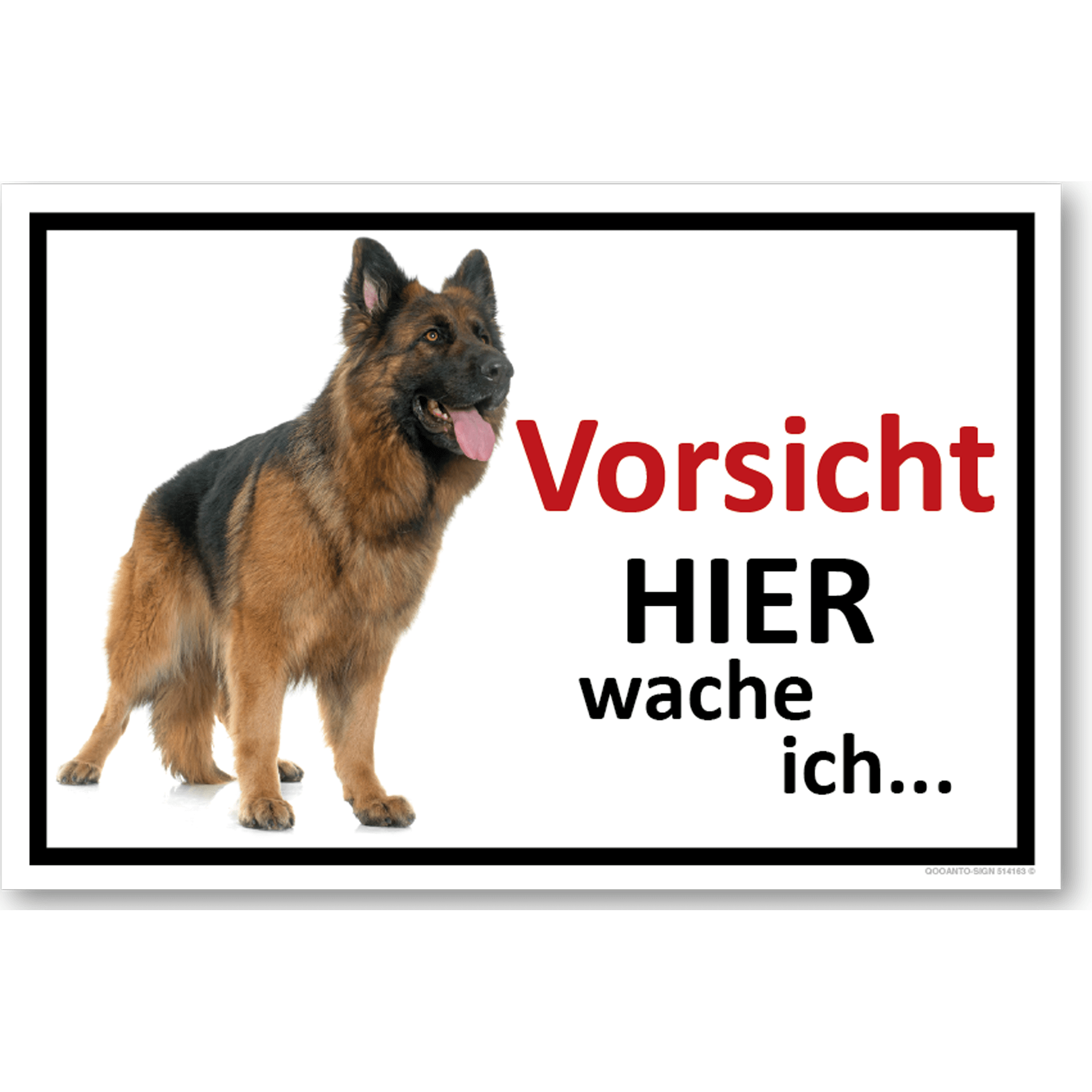 Vorsicht Hier wache ich... Deutscher Schäferhund, Schild oder Aufkleber