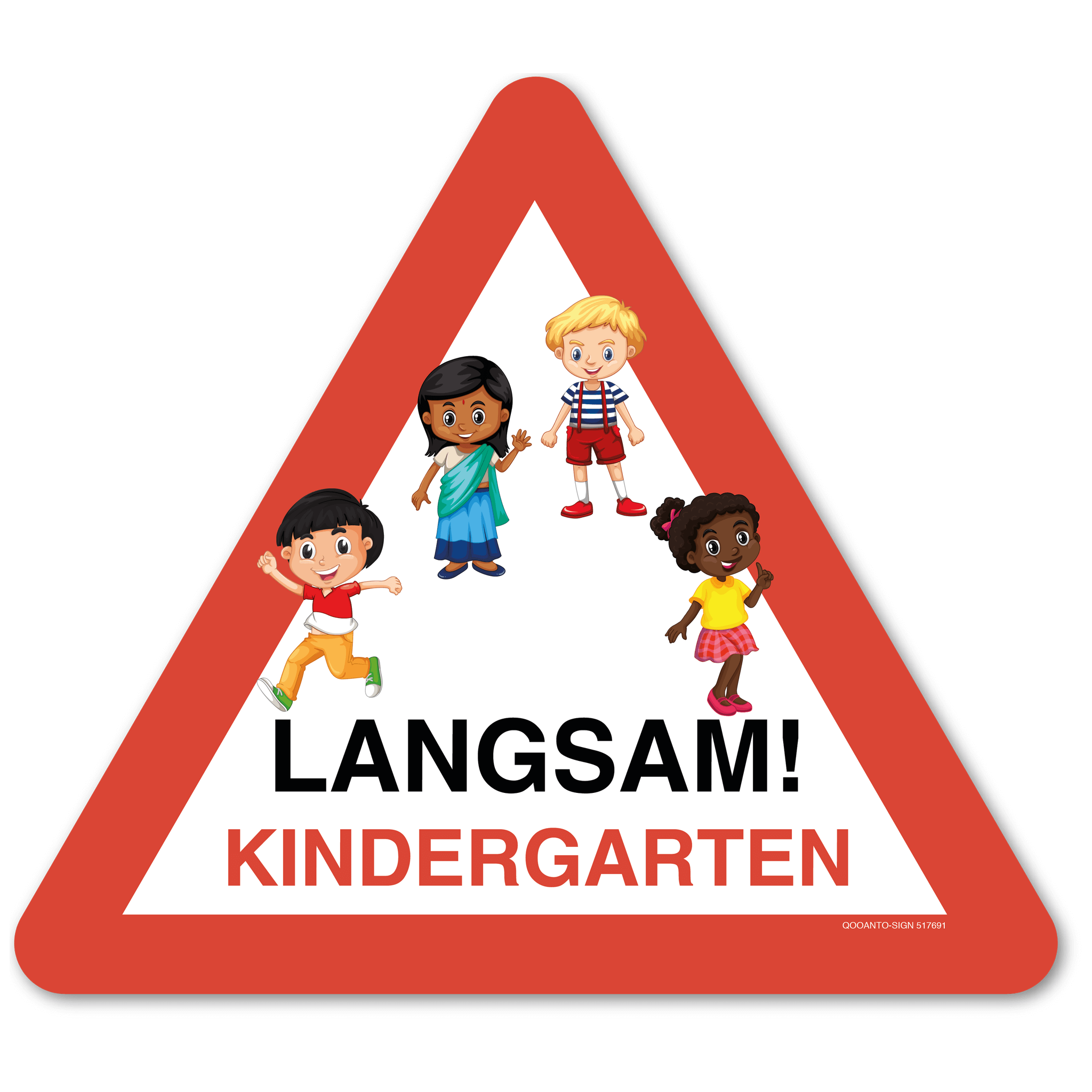 Warndreieck LANGSAM! Kindergarten Mit Kinder, Schild oder Aufkleber