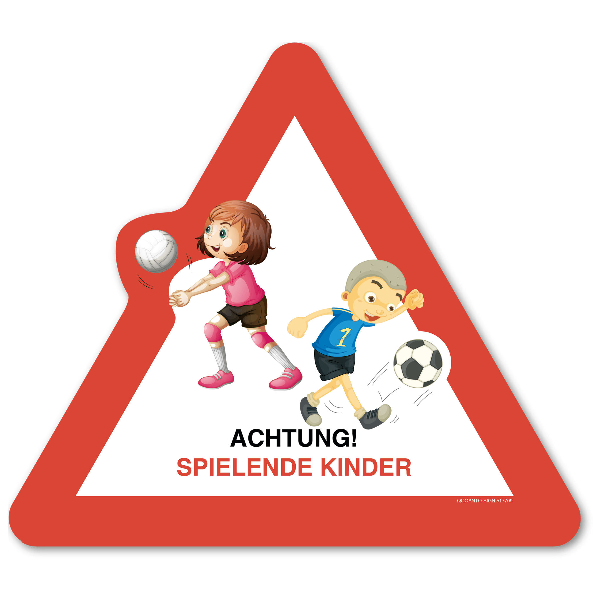 Warntafel - Achtung, spielende Kinder, Schild oder Aufkleber