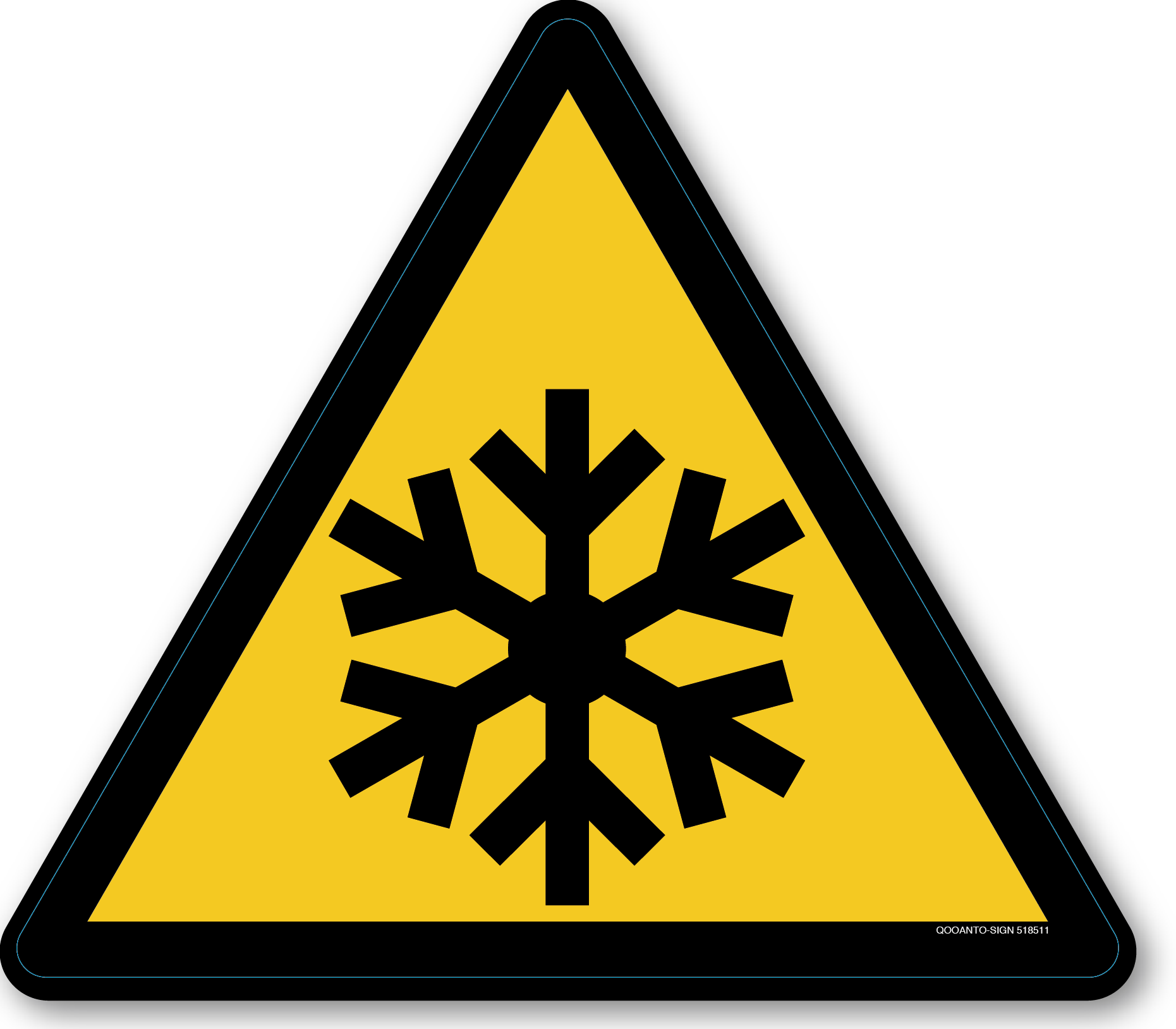 Warnung vor niedriger Temperatur Kälte, Schild oder Aufkleber