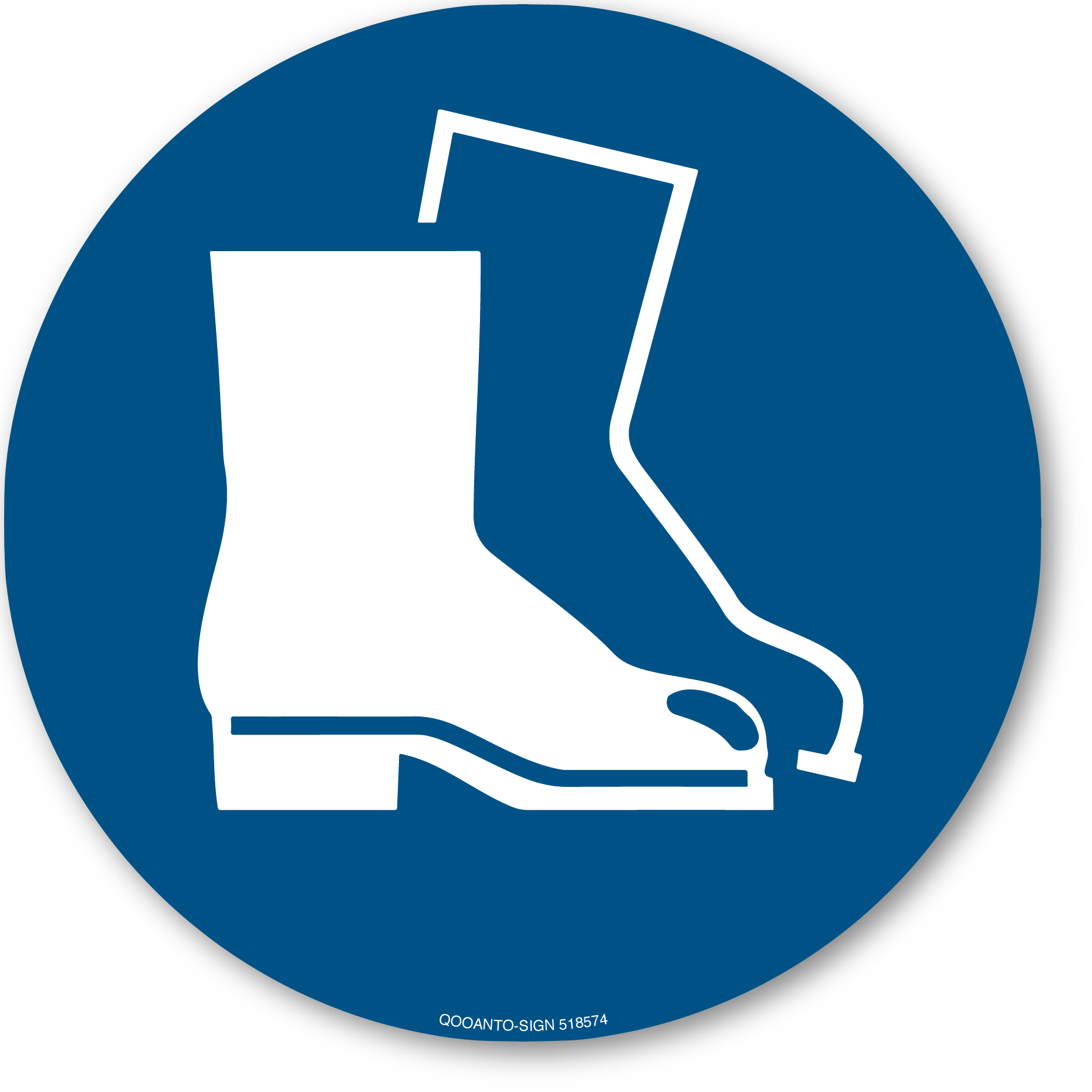 Fußschutz benutzen, Schild oder Aufkleber