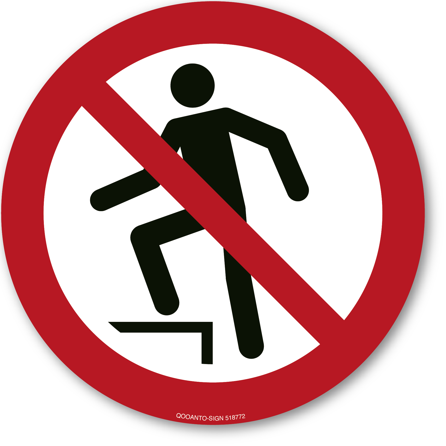 Aufsteigen verboten, Schild oder Aufkleber