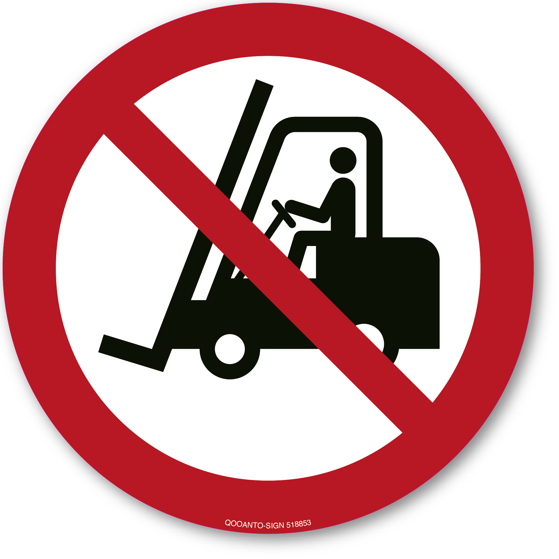 Für Flurförderzeuge verboten, Schild oder Aufkleber