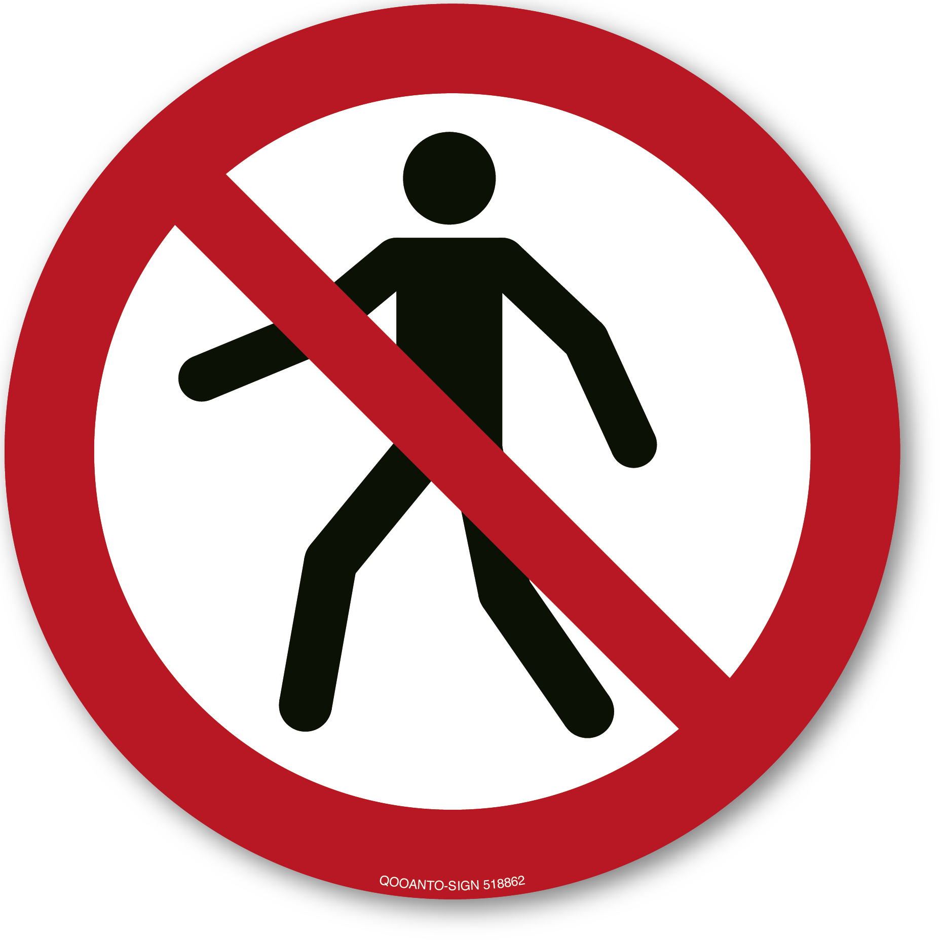 Für Fußgänger verboten, Schild oder Aufkleber