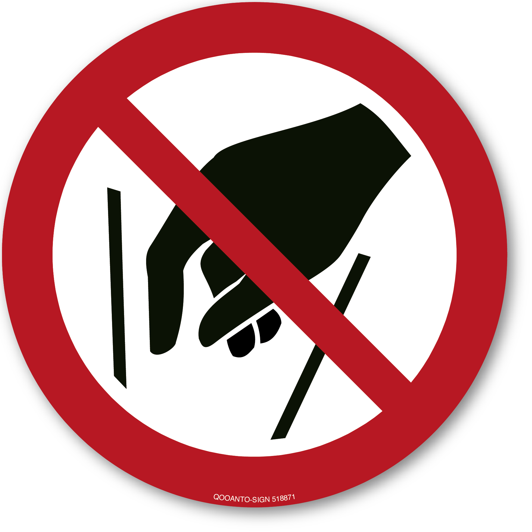 Hineinfassen verboten, Schild oder Aufkleber