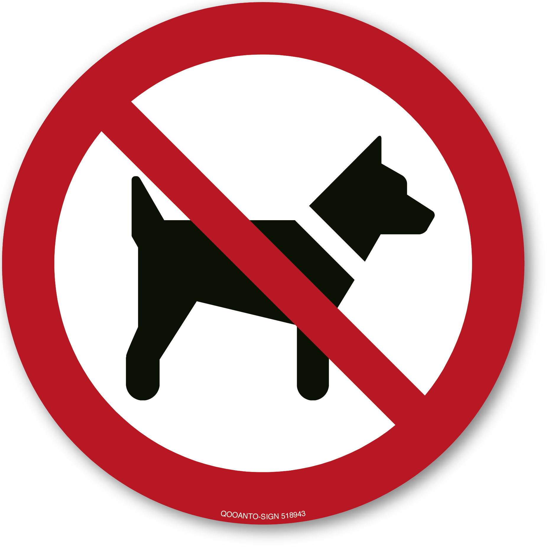 Mitführen von Hunden verboten, Schild oder Aufkleber