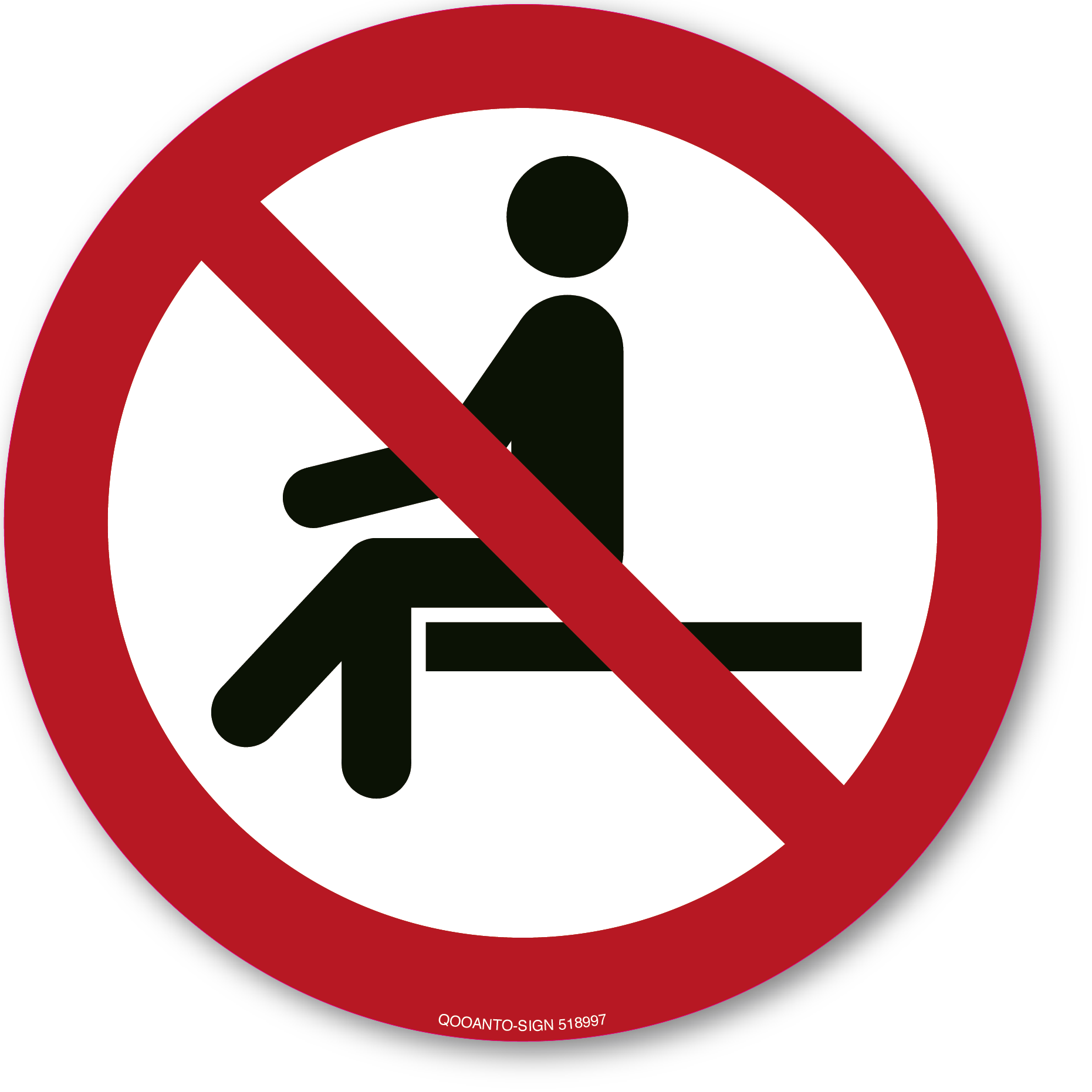 Sitzen verboten, Schild oder Aufkleber