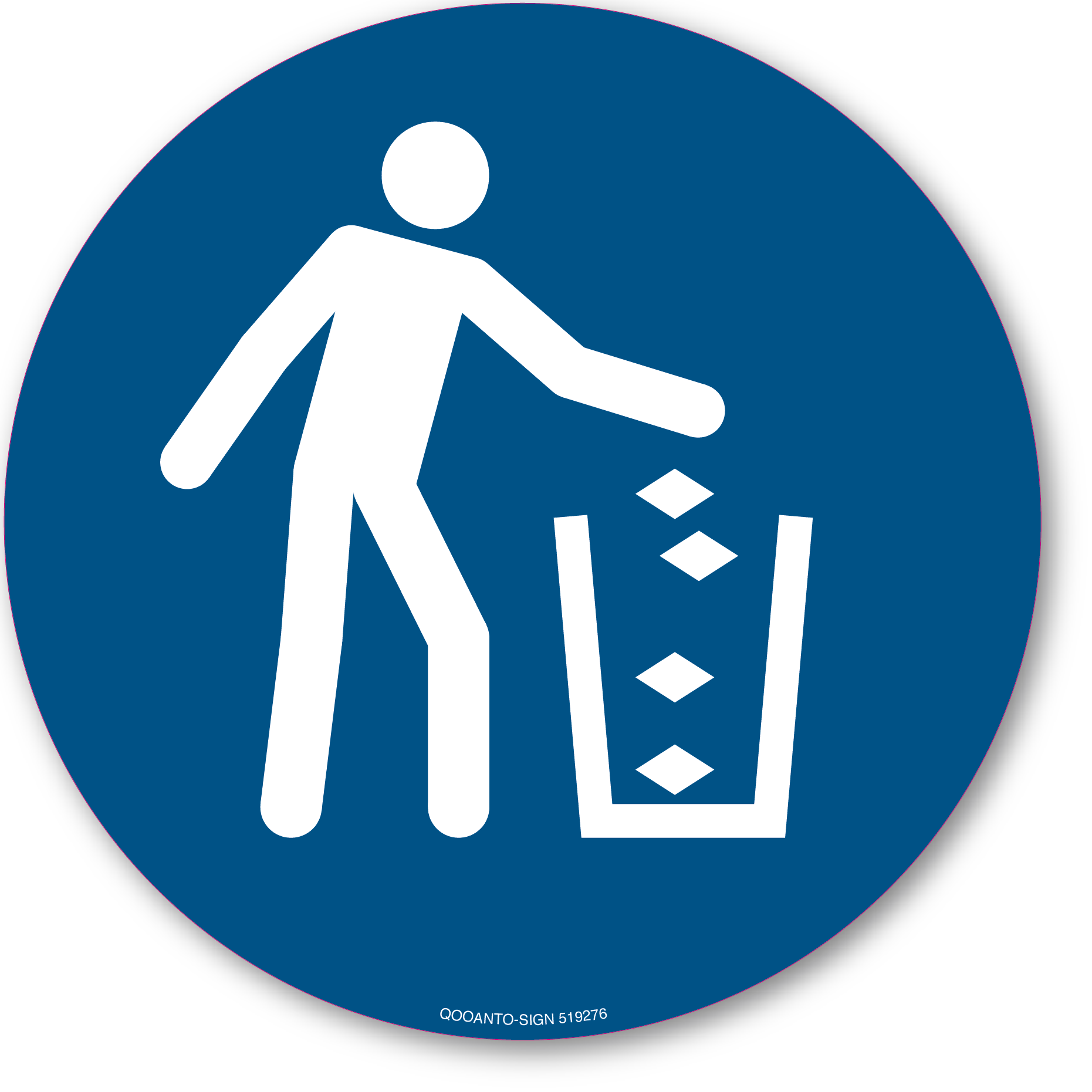 Abfallbehälter benutzen, Schild oder Aufkleber