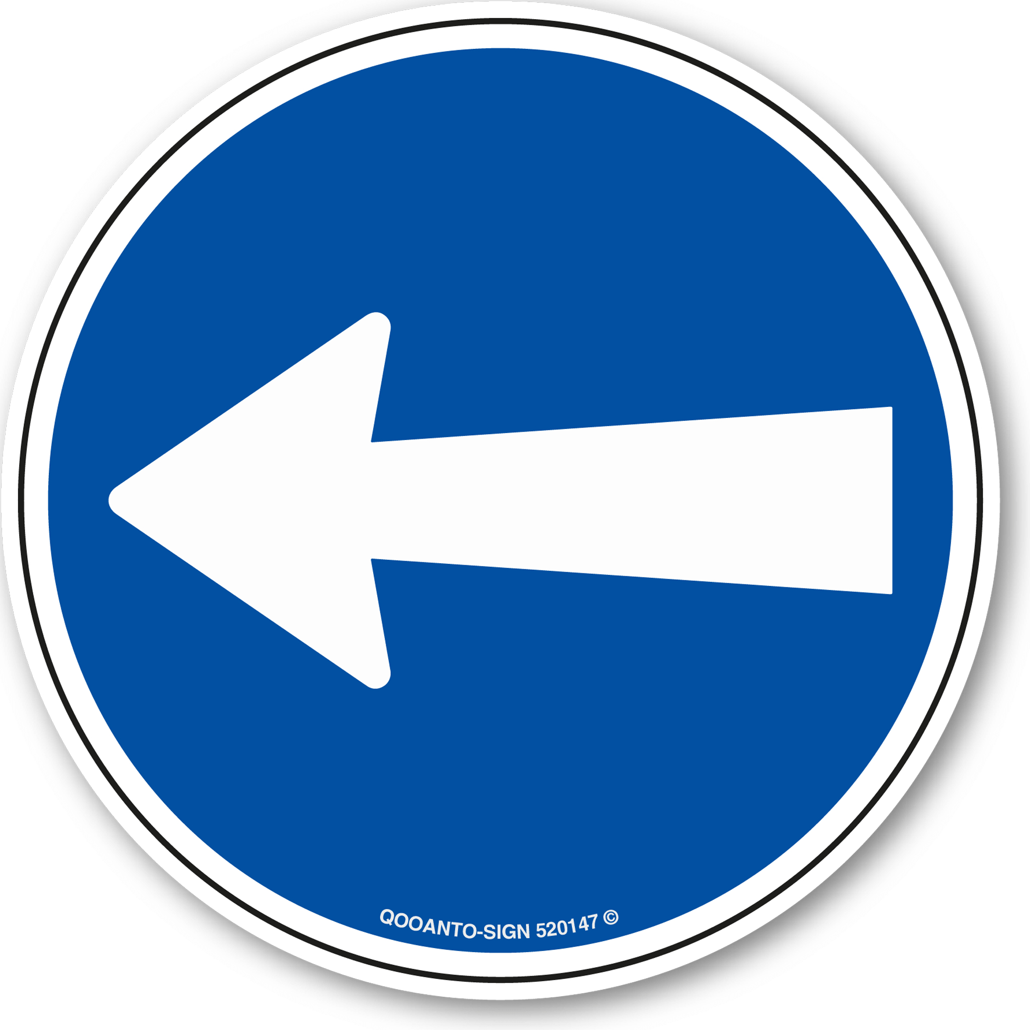 Fahrrichtung links, Schild oder Aufkleber
