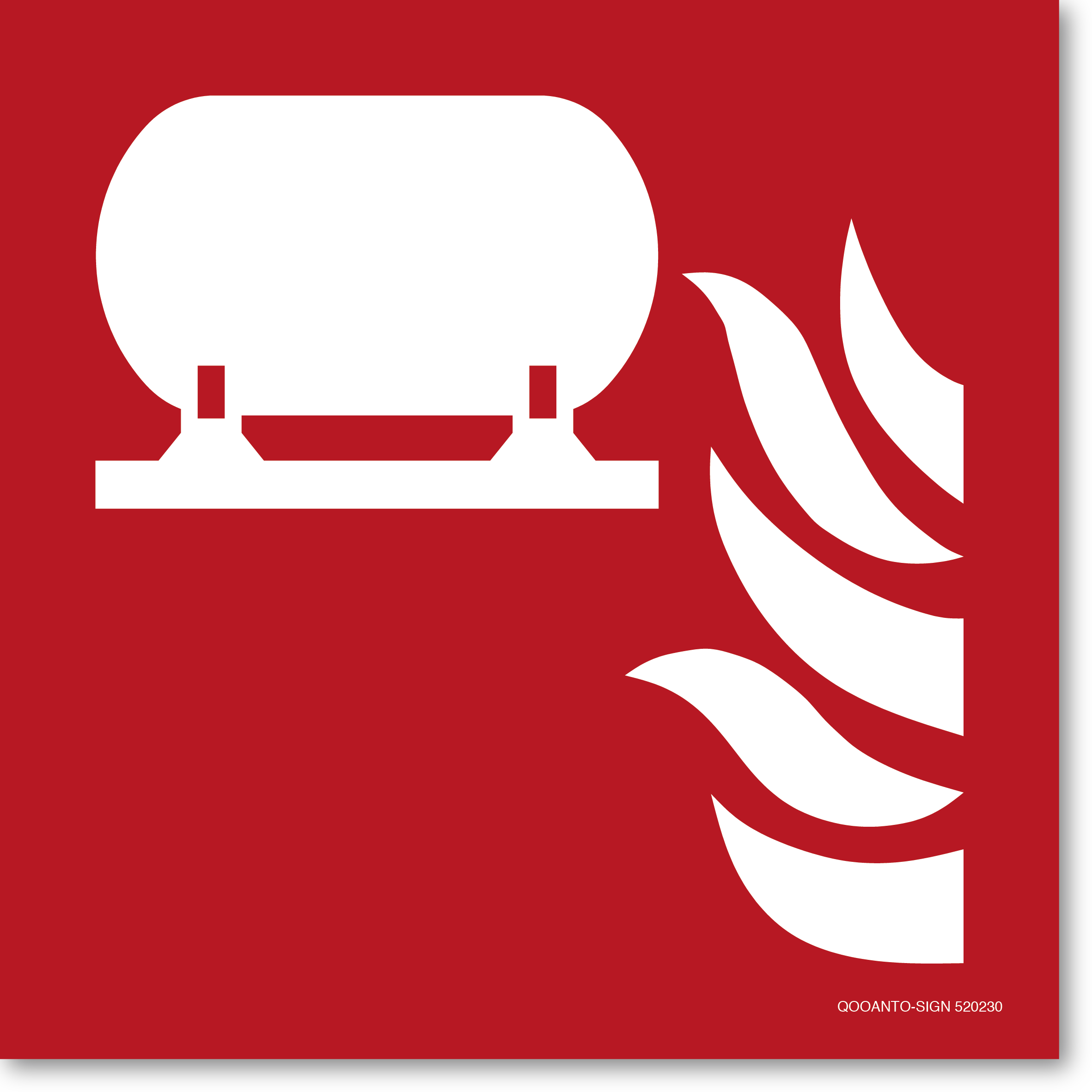 Fest eingebaute Feuerlösch-Einrichtung, Schild oder Aufkleber