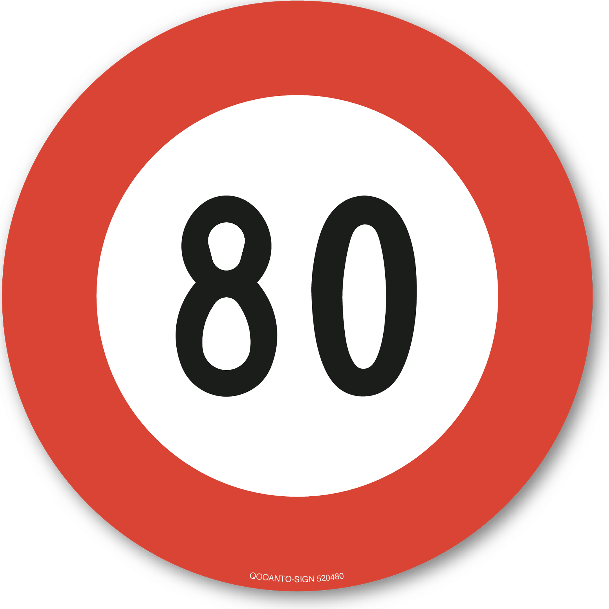 Höchstgeschwindigkeit - 80, Schild oder Aufkleber