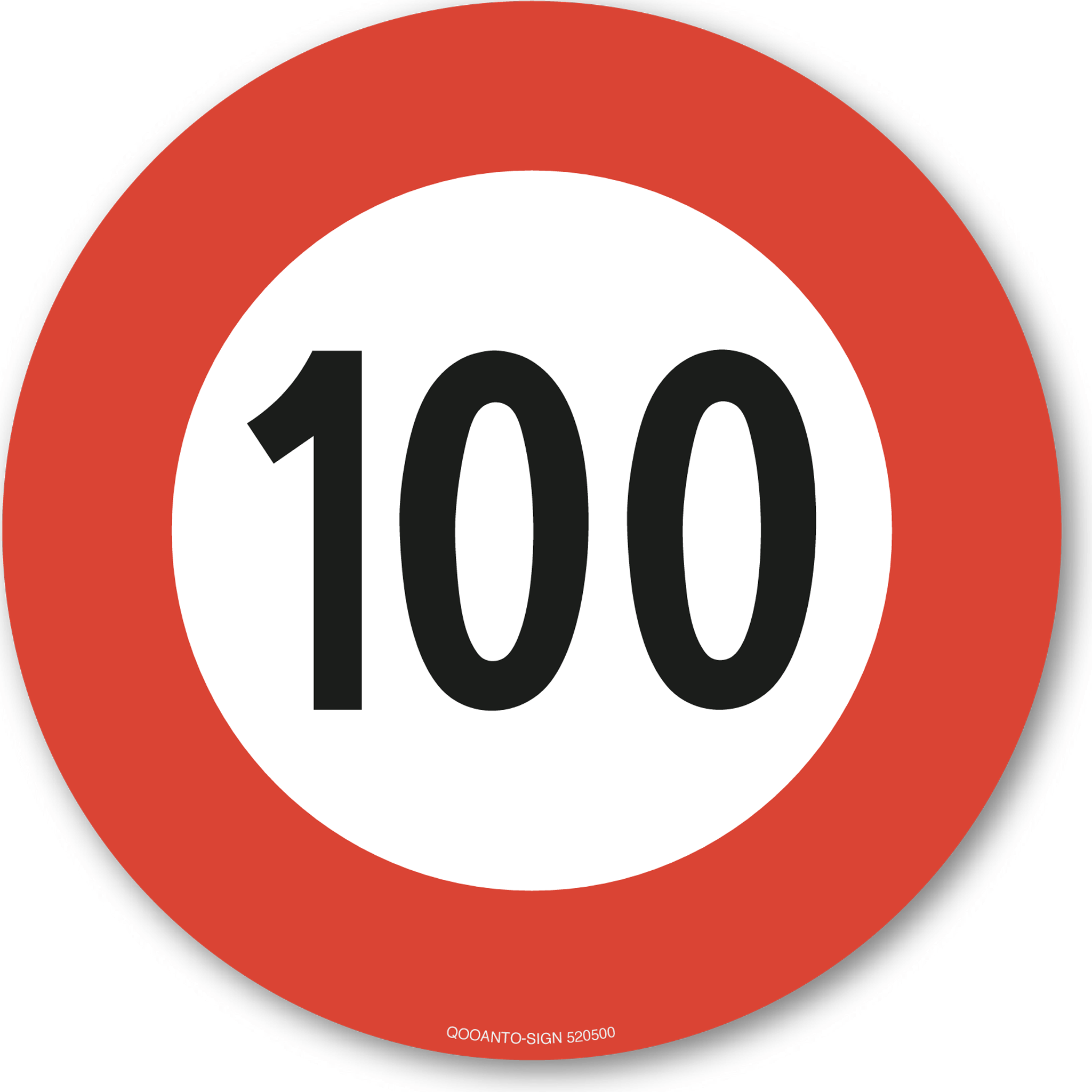 Höchstgeschwindigkeit - 100, Schild oder Aufkleber
