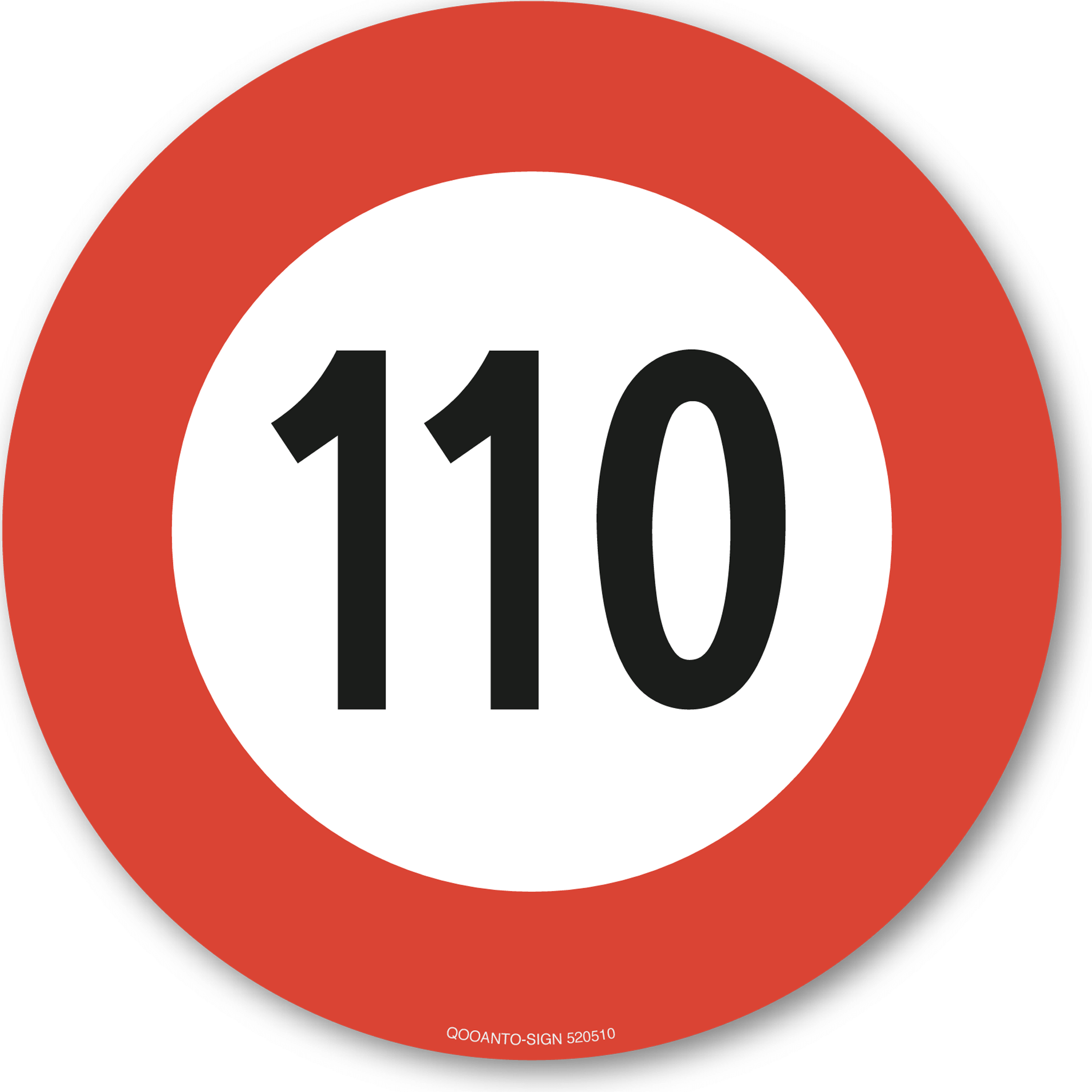 Höchstgeschwindigkeit - 110, Schild oder Aufkleber