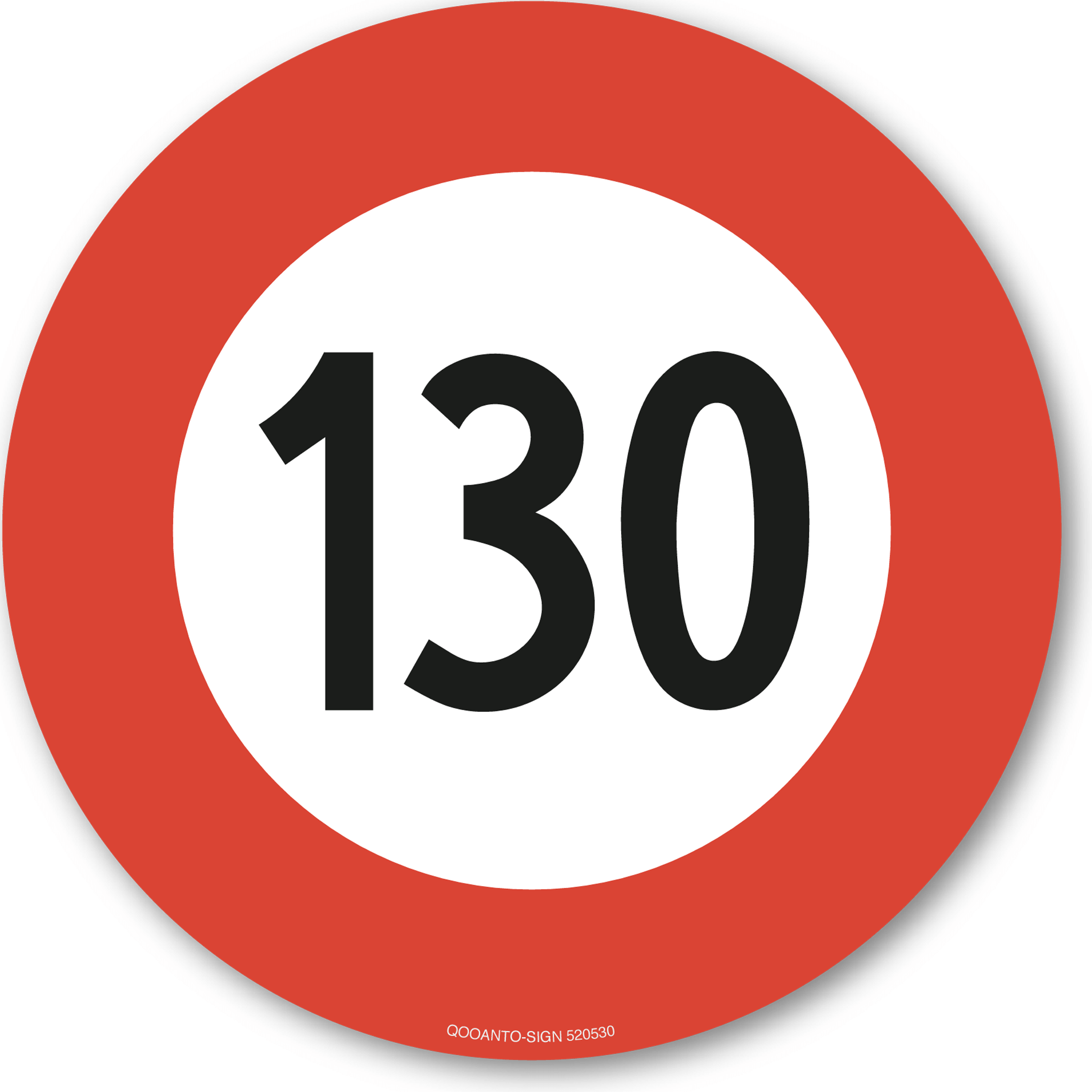 Höchstgeschwindigkeit - 130, Schild oder Aufkleber