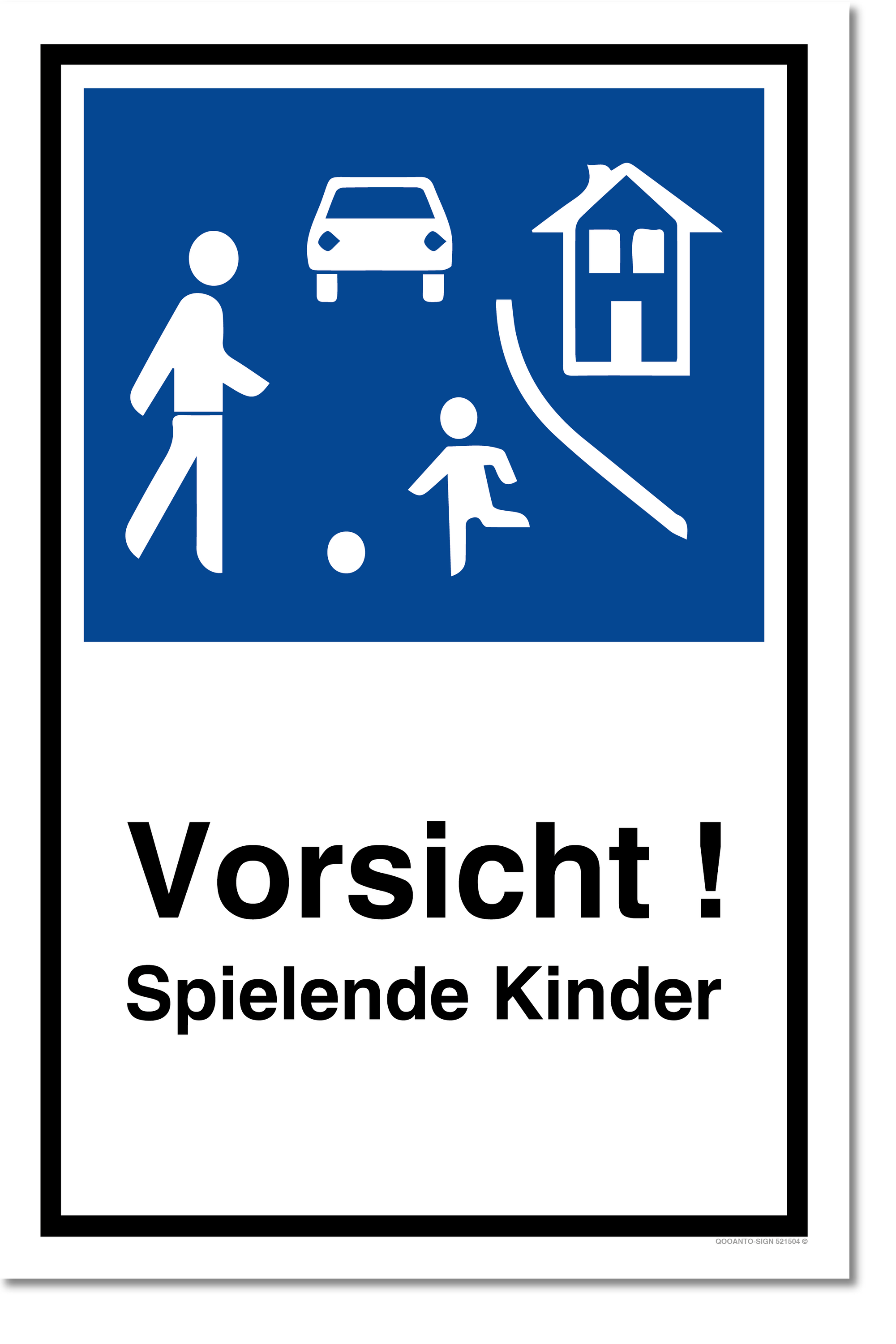 Achtung Kinder Wohnstrasse, Achtung Kinder Schild, aus Alu-Verbund, mit UV-Schutz