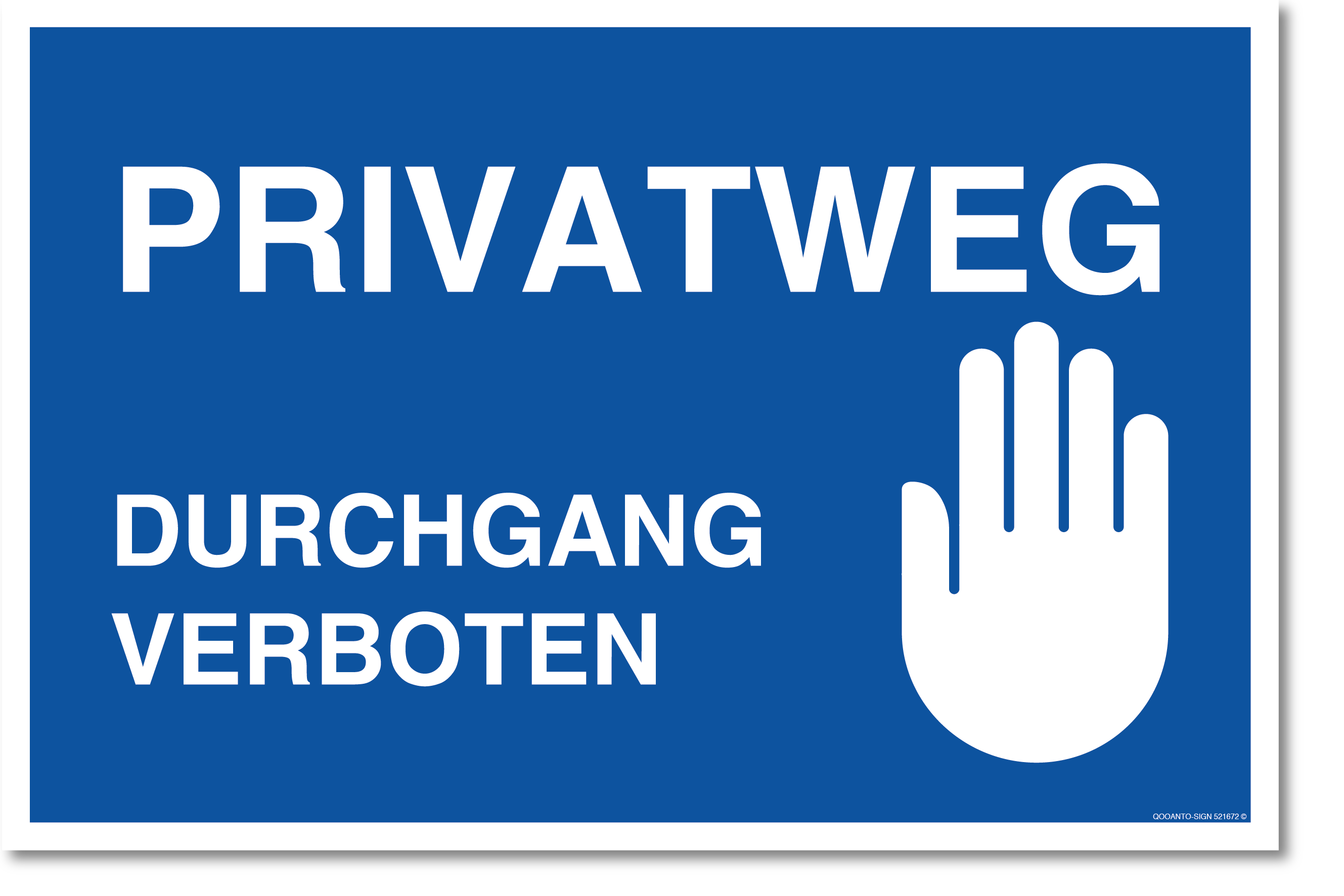 Privatweg Schild, Privatweg Durchgang verboten, aus Alu-Verbund, mit UV-Schutz