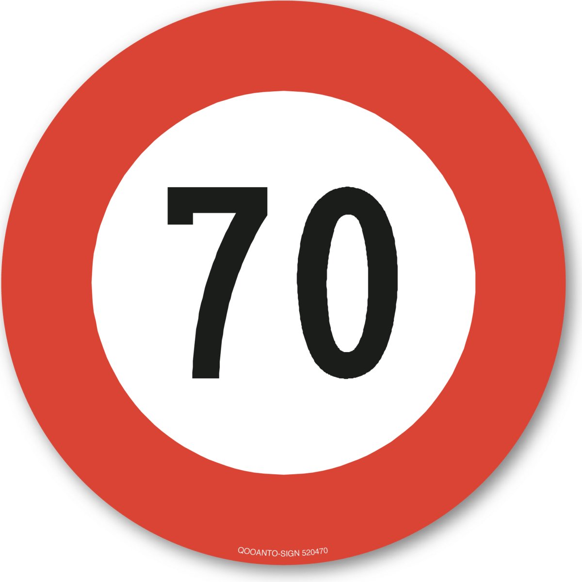 70 Höchstgeschwindigkeit Verkehrsschild oder Aufkleber aus Alu-Verbund oder Selbstklebefolie mit UV-Schutz - QOOANTO-SIGN