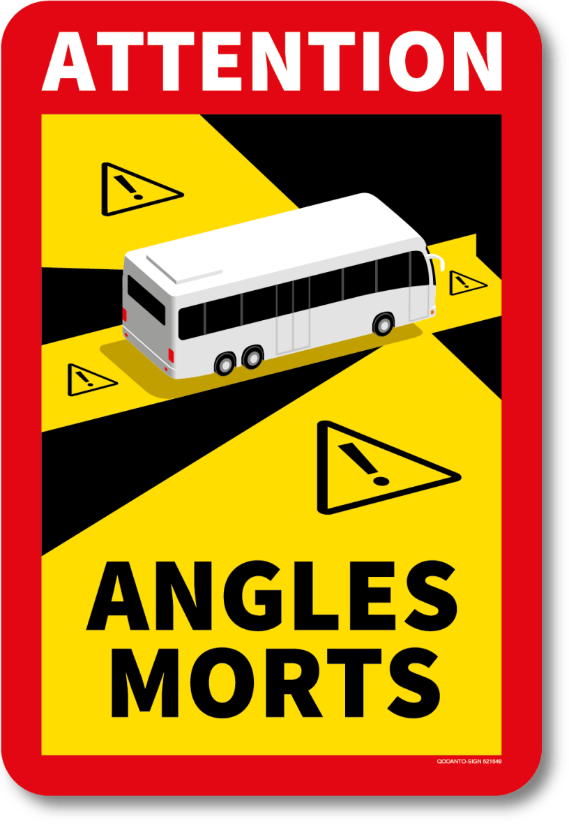 Angle Morts Zeichen für Wohnmobile Schild, Magnet-Schild oder Aufkleber aus Alu-Verbund oder Selbstklebefolie mit UV-Schutz - QOOANTO-SIGN