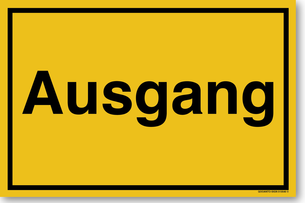 Ausgang Schild aus Alu-Verbund mit UV-Schutz - QOOANTO-SIGN