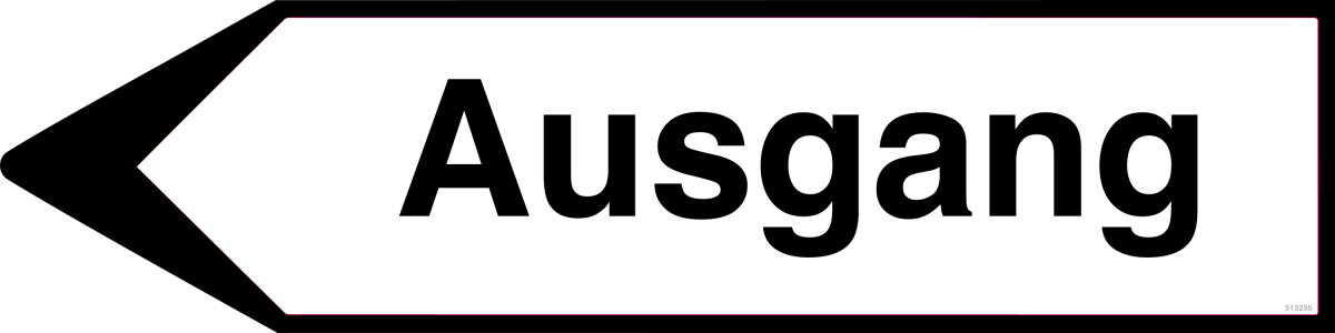 Ausgang Wegweiser Schild Linksweisend aus Alu-Verbund mit UV-Schutz - QOOANTO-SIGN