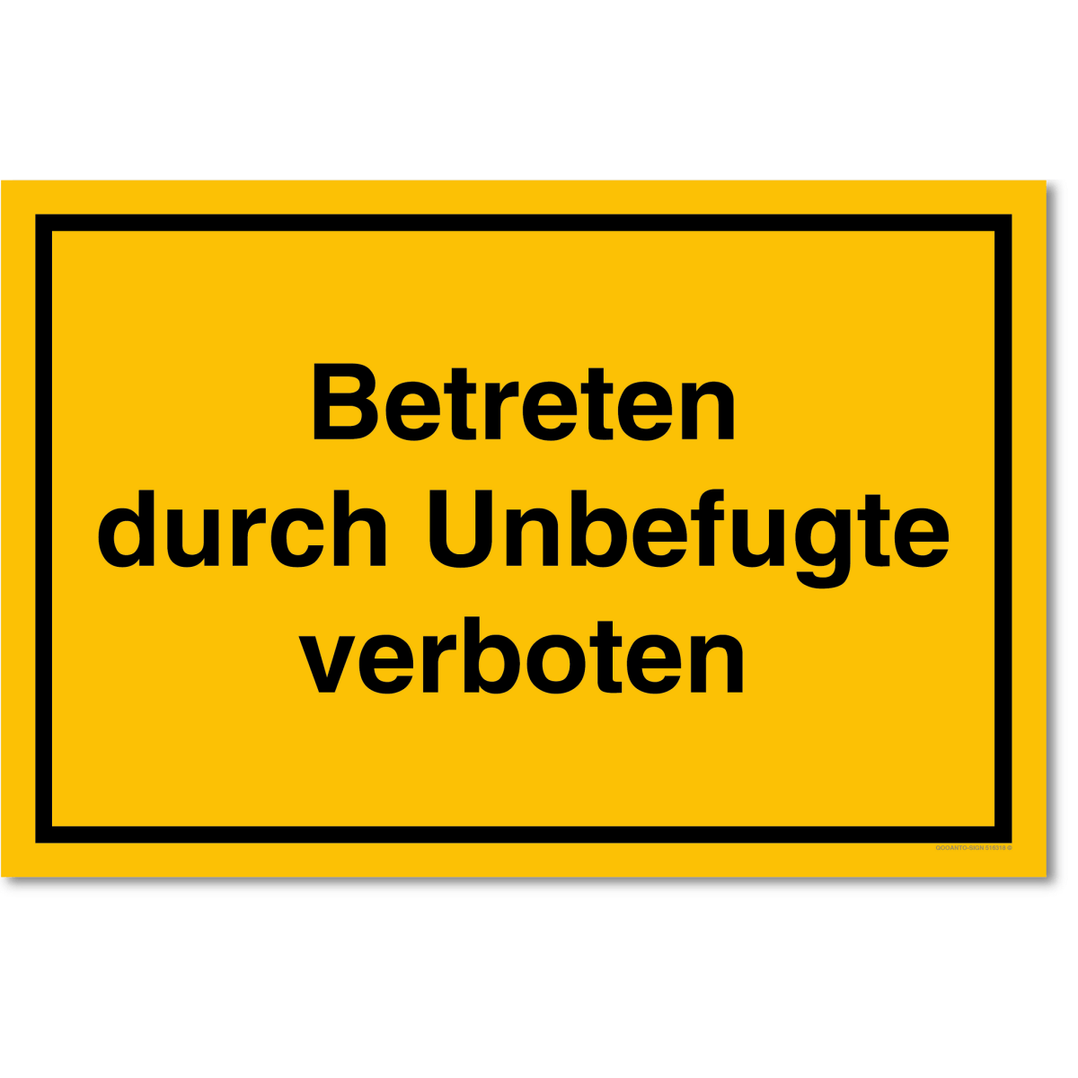 Betreten Durch Unbefugte Verboten Schild aus Alu-Verbund mit UV-Schutz - QOOANTO-SIGN