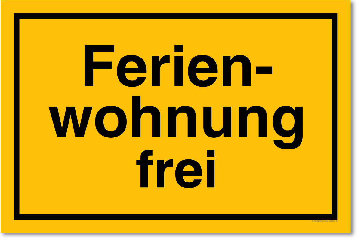 Ferienwohnung Frei Schild aus Alu-Verbund mit UV-Schutz - QOOANTO-SIGN