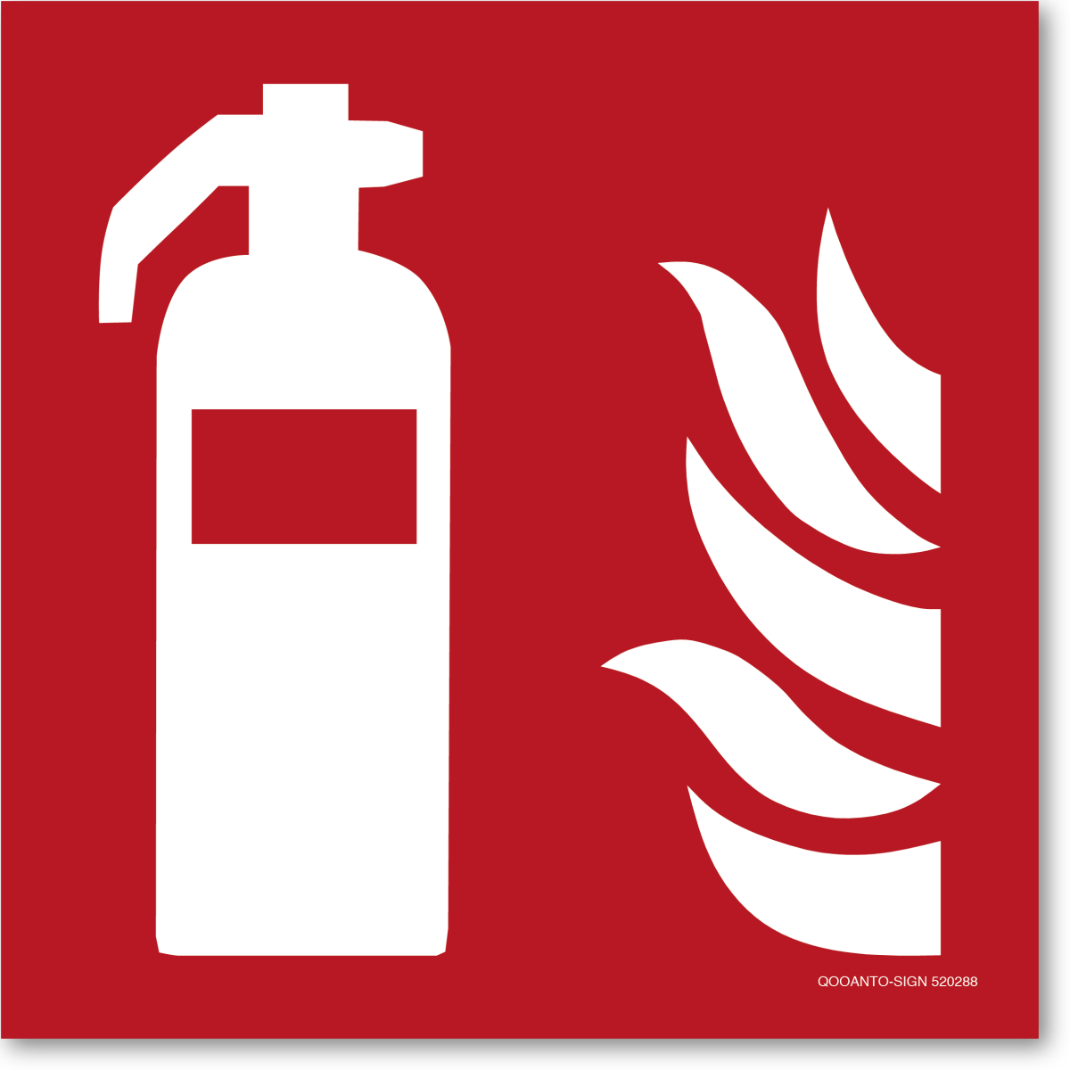 Feuerlöscher, EN ISO 7010, F001 Brandschutzschild oder Aufkleber aus Alu-Verbund oder Selbstklebefolie mit UV-Schutz - QOOANTO-SIGN