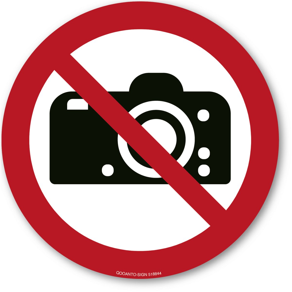 Fotografieren Verboten, EN ISO 7010, P029 Verbotsschild oder Aufkleber aus Alu-Verbund oder Selbstklebefolie mit UV-Schutz - QOOANTO-SIGN