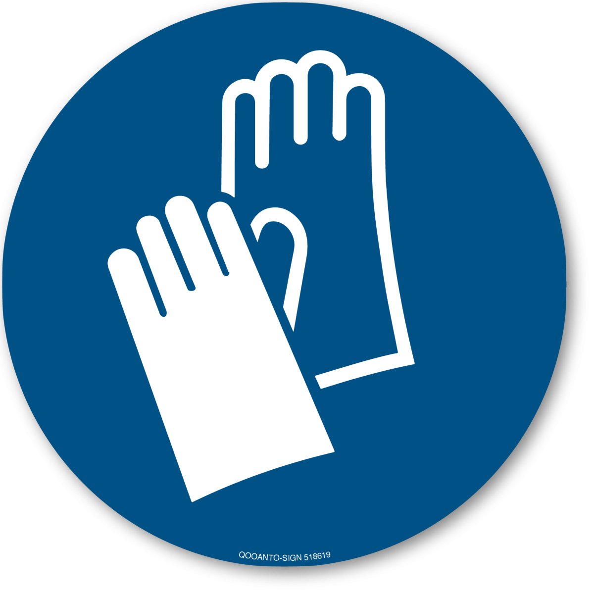 Handschutz Benutzen, EN ISO 7010, M009 Gebotsschild oder Aufkleber aus Alu-Verbund oder Selbstklebefolie mit UV-Schutz - QOOANTO-SIGN