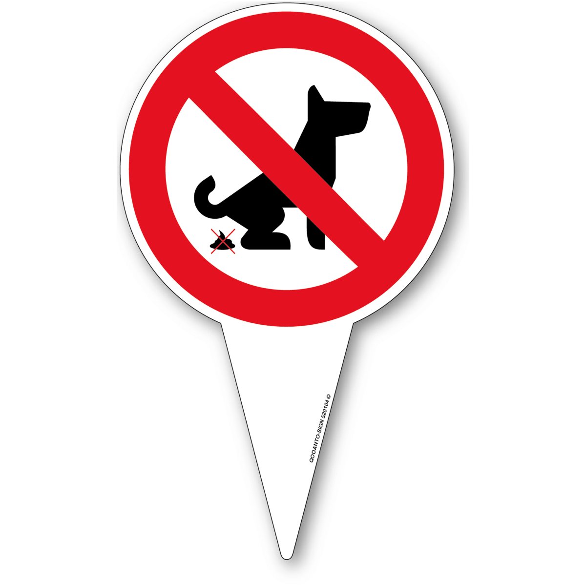 Kein Hundeklo Steckschild mit Erdspiess und Text "Keine Hundetoilette", aus Alu-Verbund mit UV-Schutz - QOOANTO-SIGN